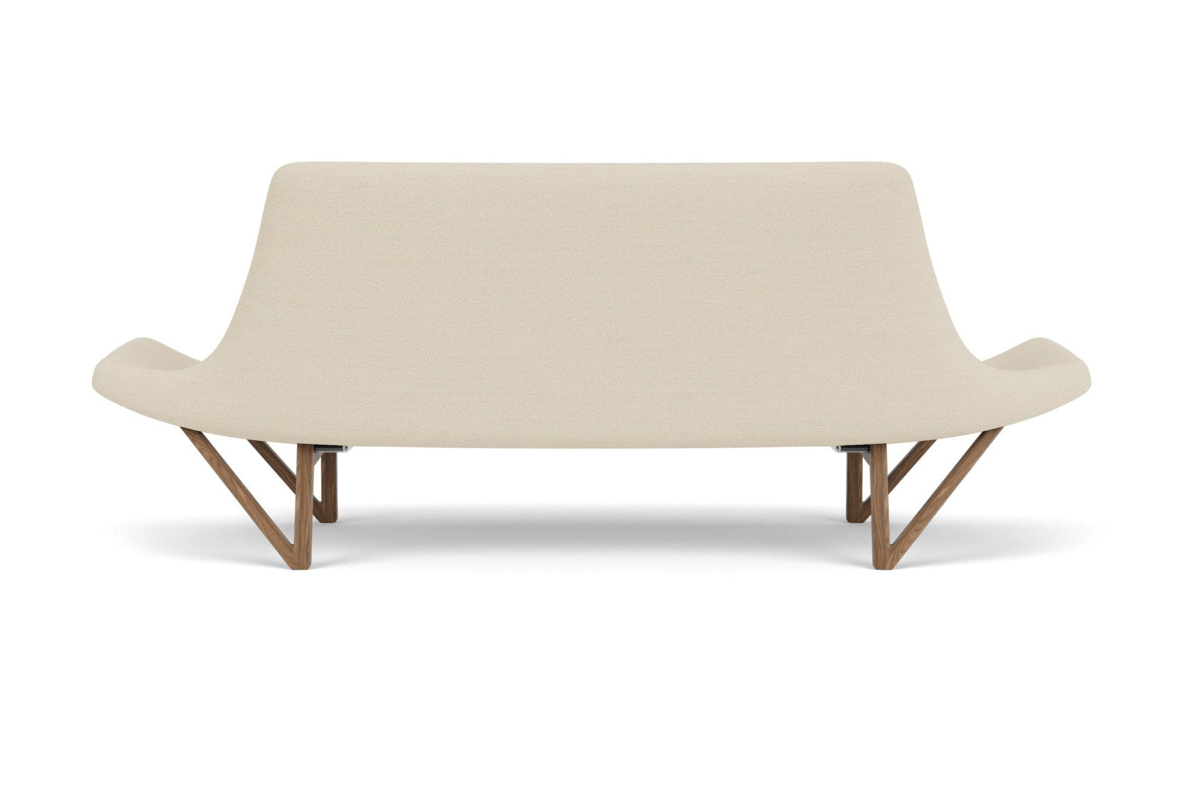 Sofa PAGODE kremfarben mit Nussbaumfuß [Julia]