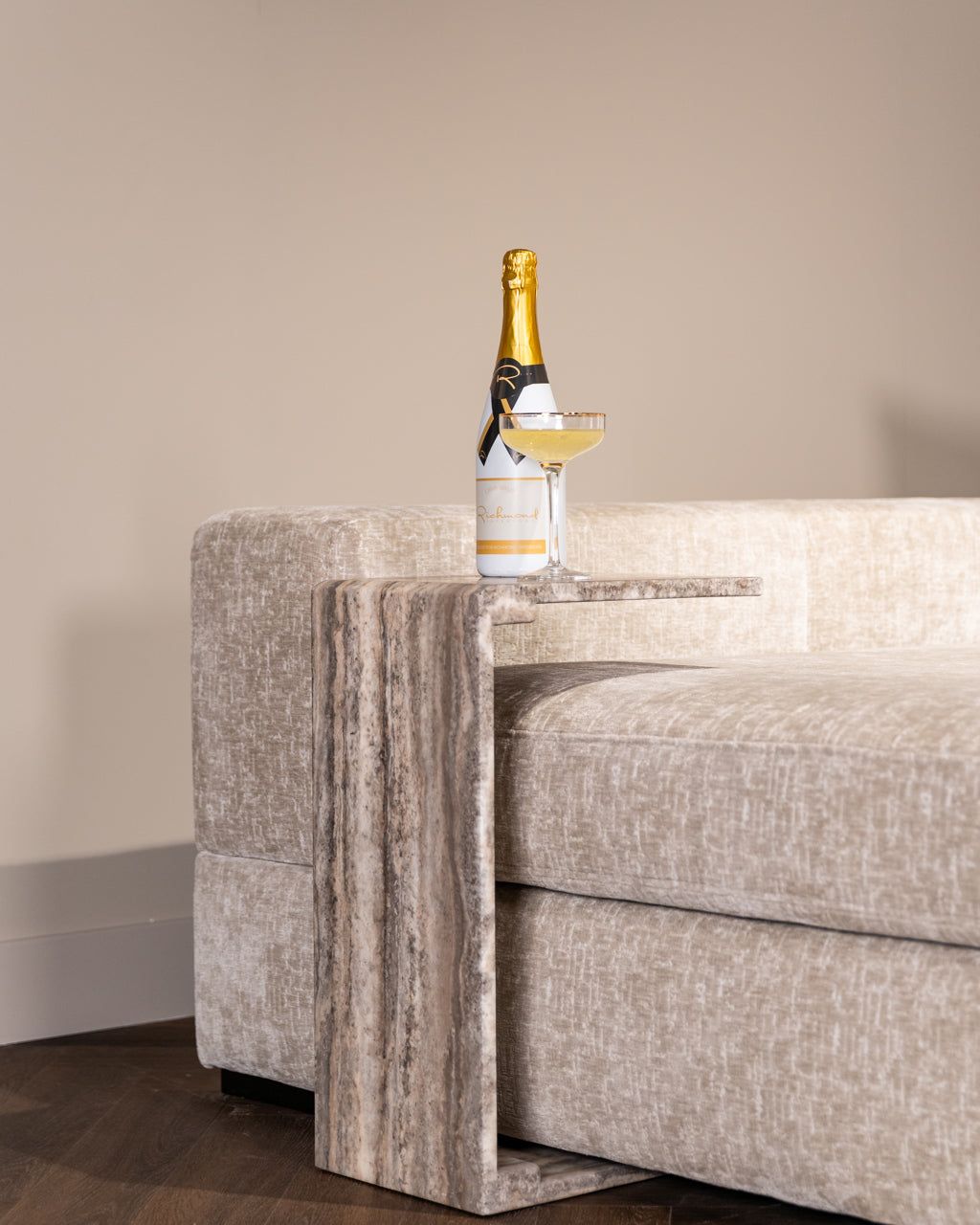 Beistelltisch DULCE grau-beige Marmor