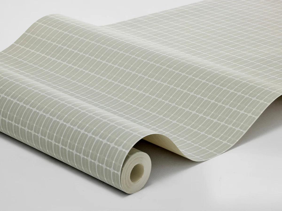 Tapete mit geometrischem Karomuster ALVAR AALTO M.I.T grün