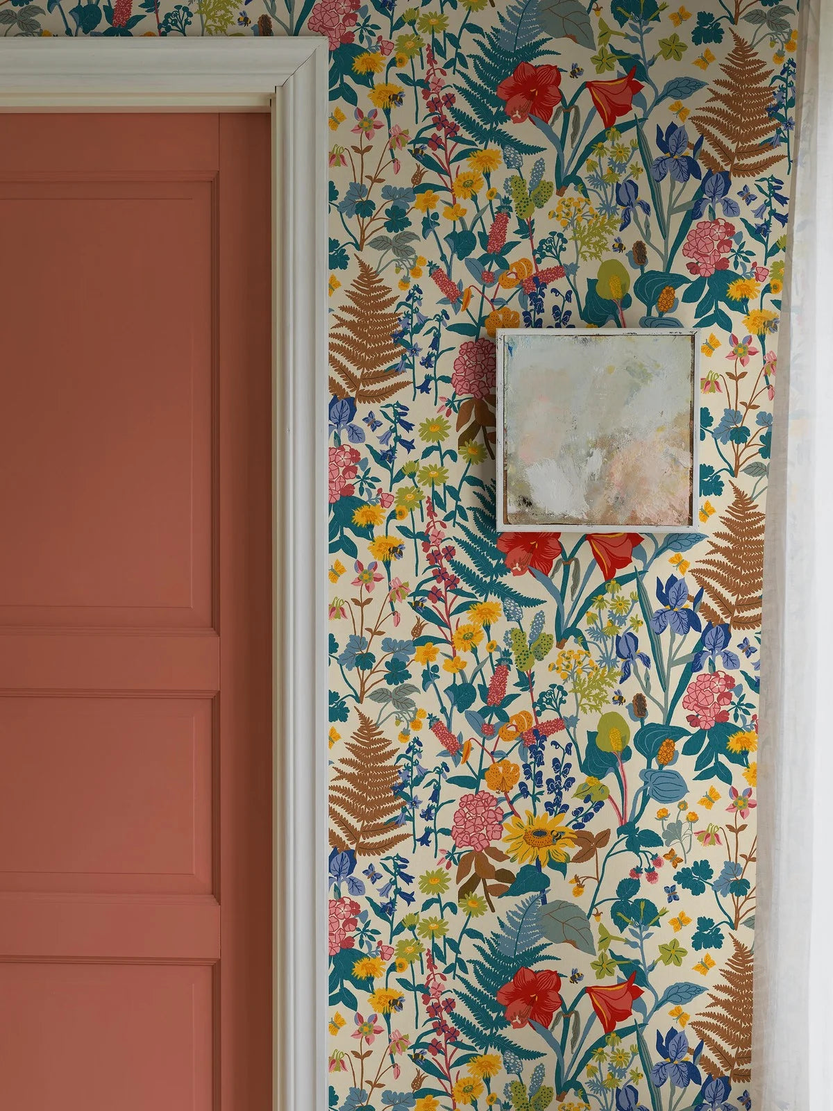 Tapete mit Pflanzenmotiv STUGRABATT beige mit Blau