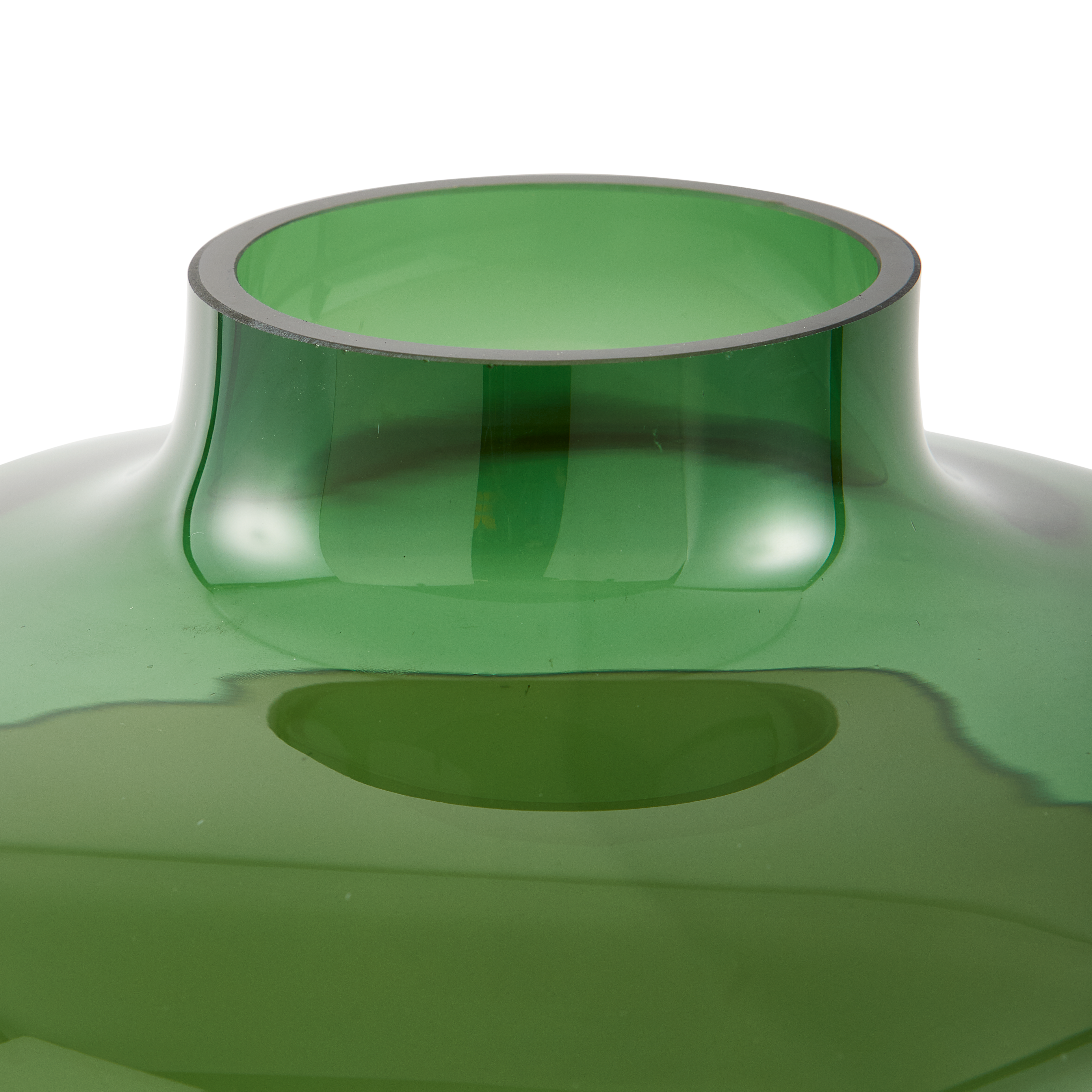 Glasvase FORMY rosa mit grünem Akzent