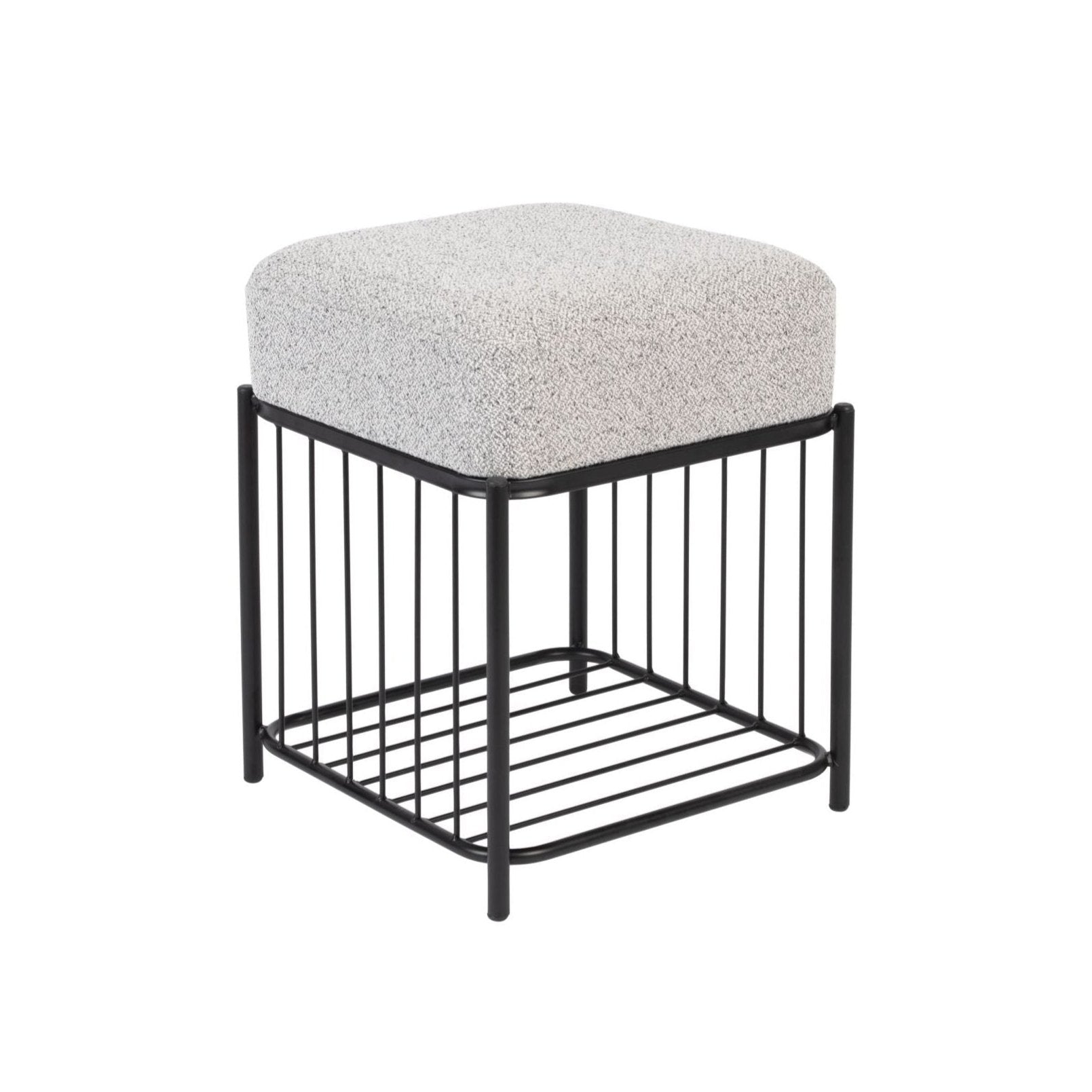 Square stool Milou gray