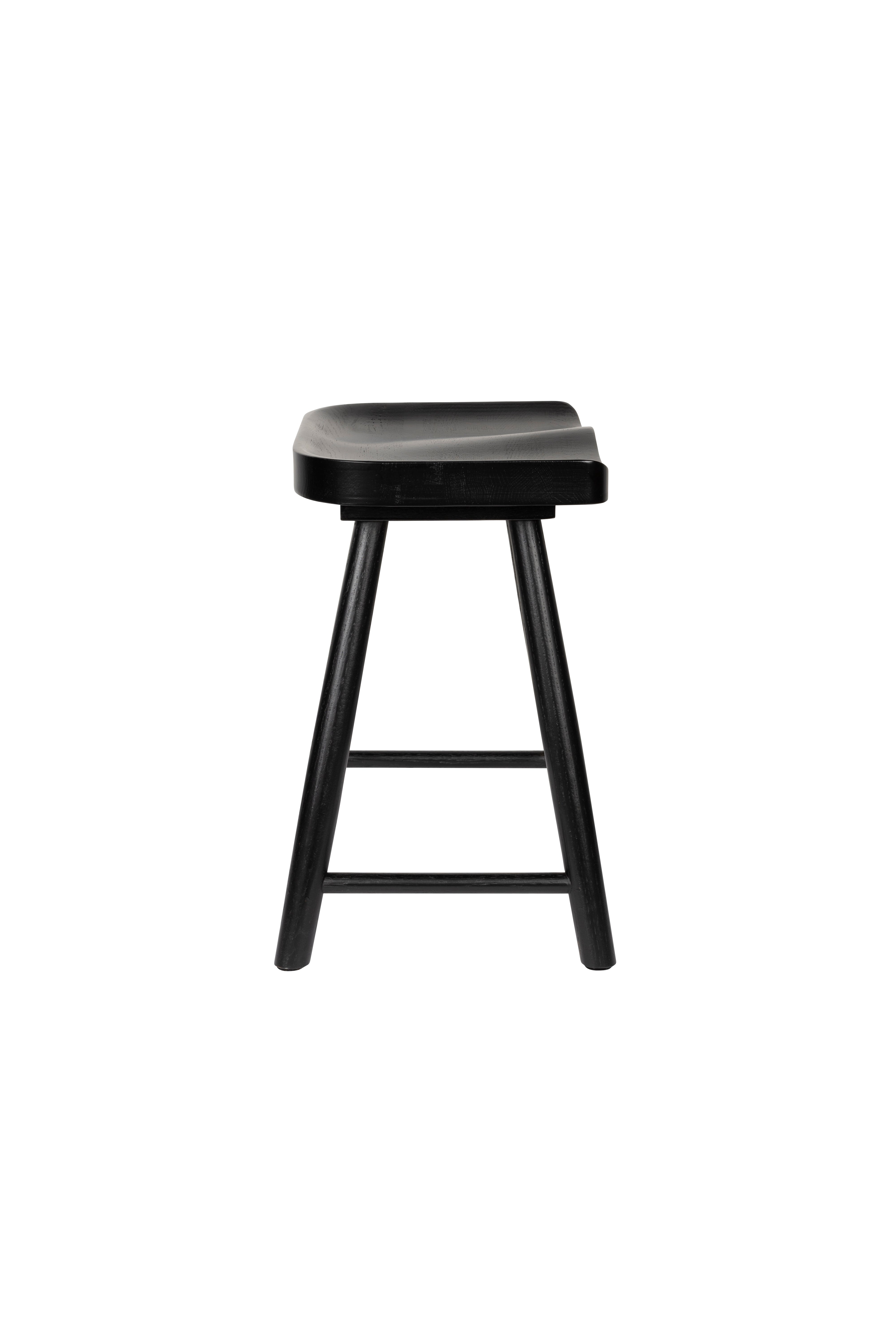 Vander stool black oak wood