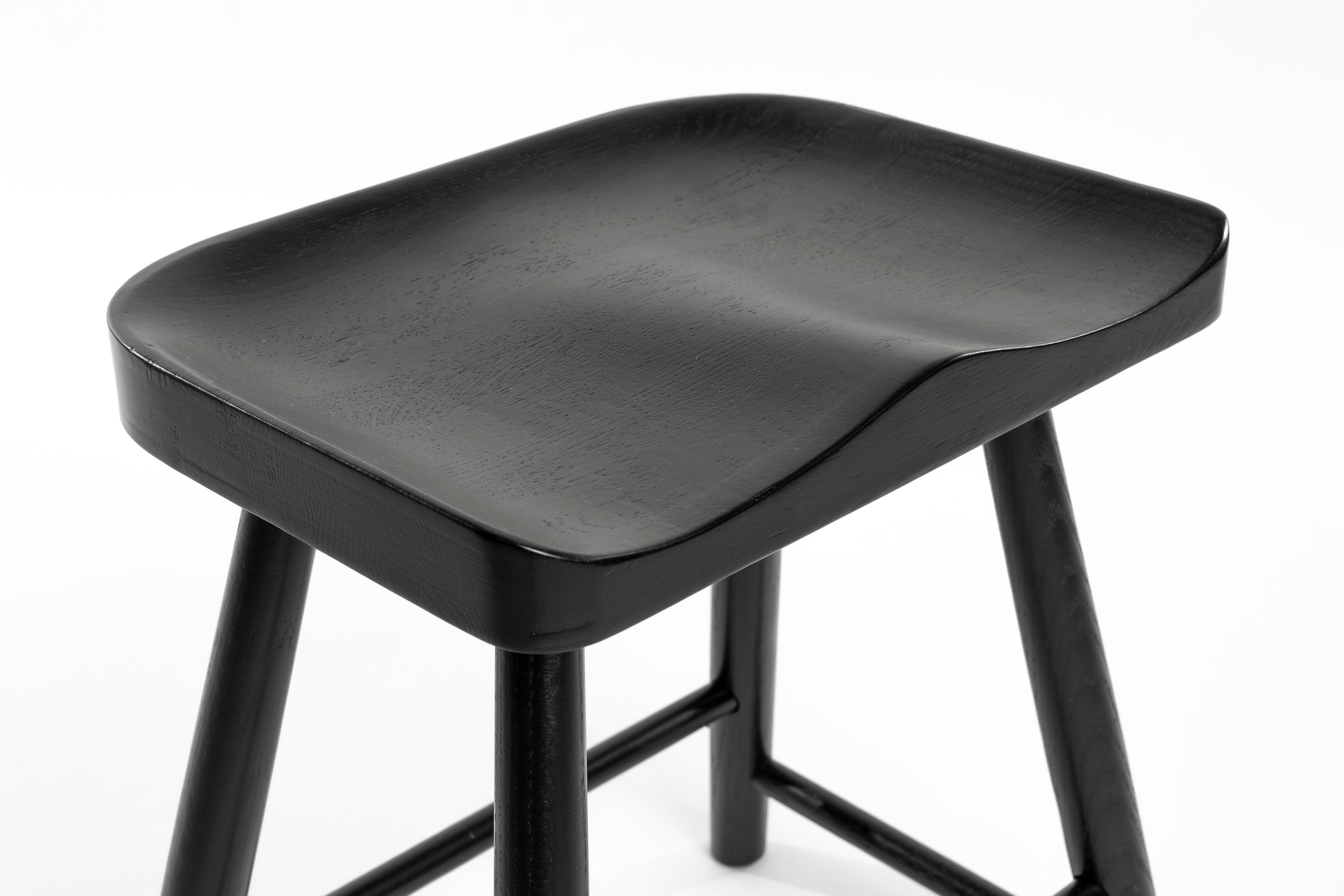 Vander stool black oak wood