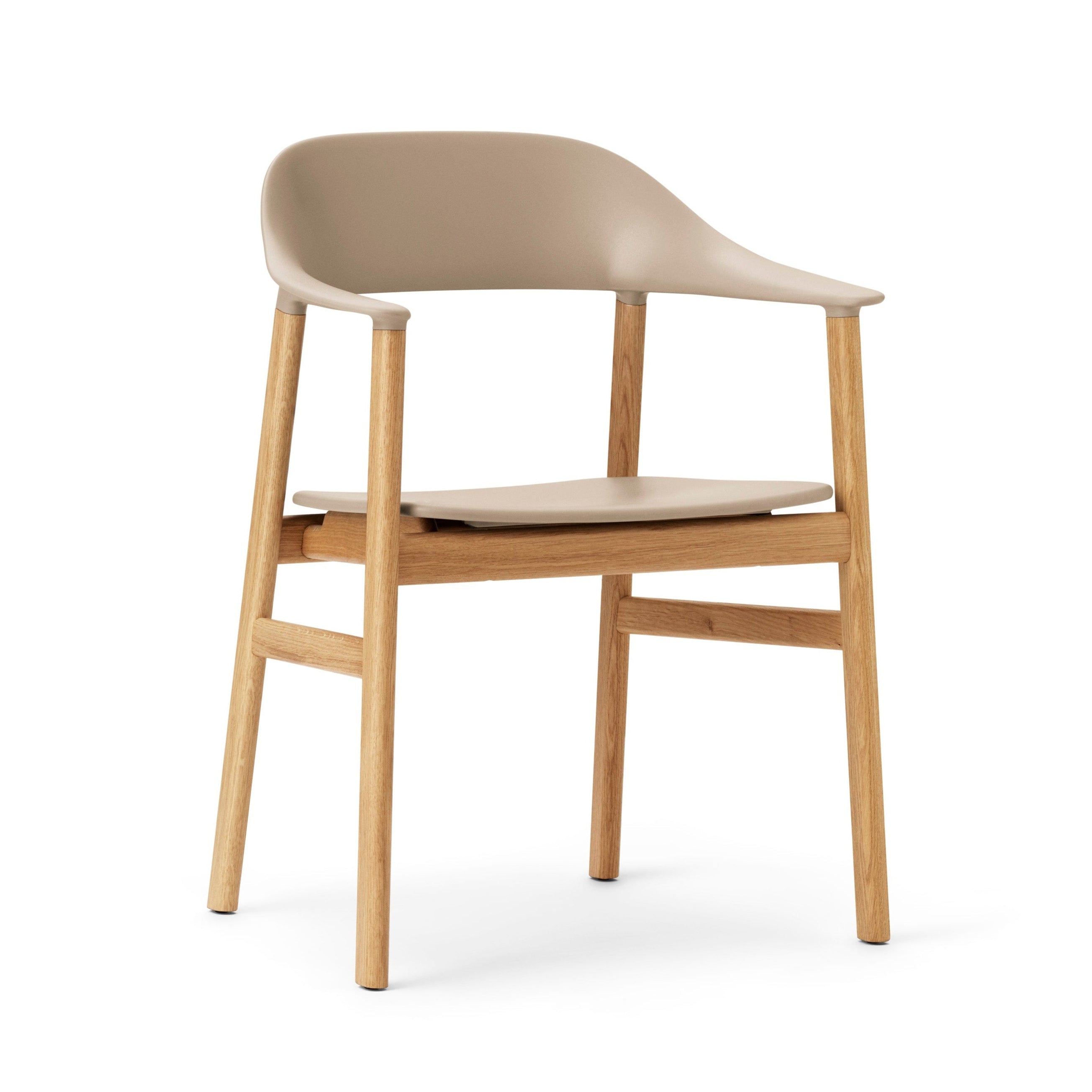 Chair with armrests Herit Sandy with a natural oak base