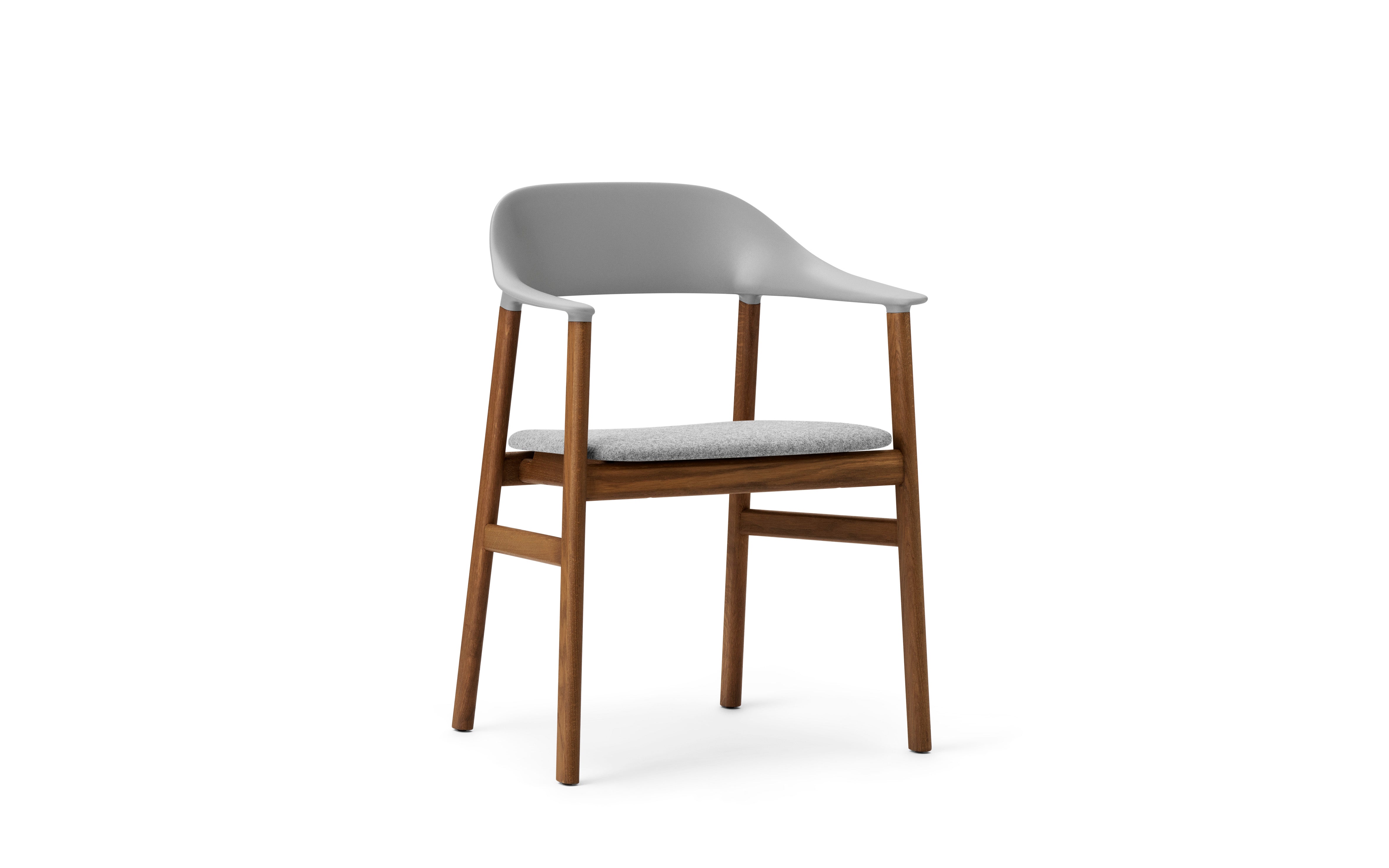 Chair with armrests Upholstered Herit with a dark oak base