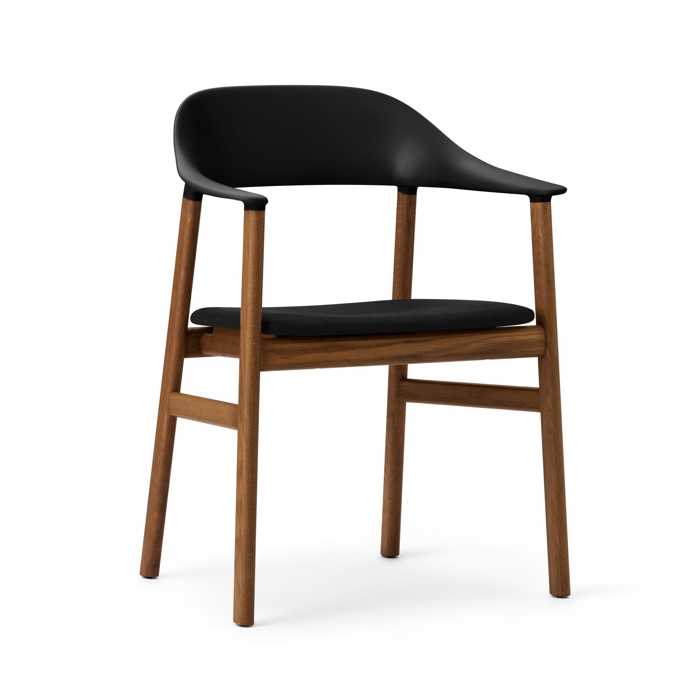 Chair with armrests Upholstered Herit with a dark oak base