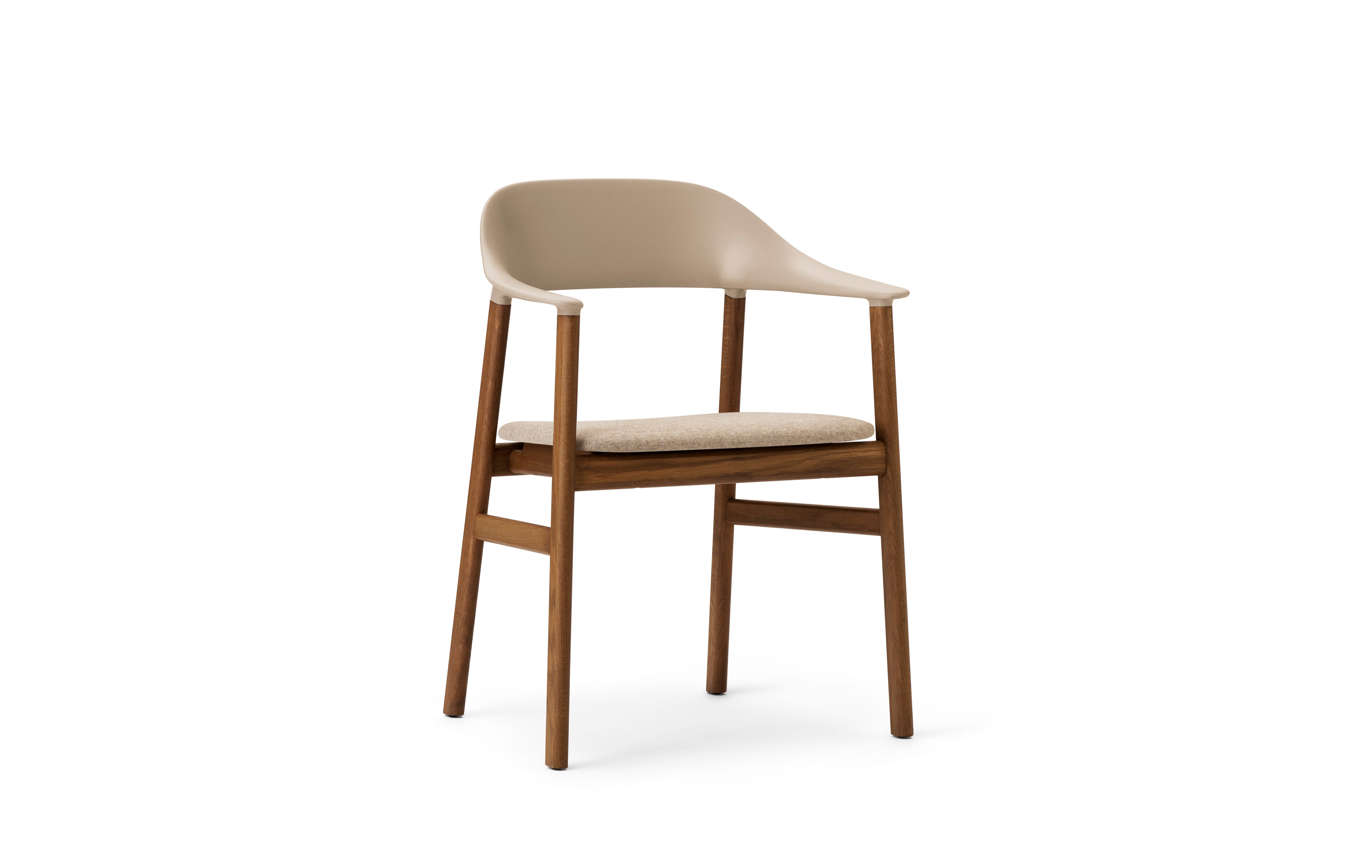 Chair with armrests Upholstered Herit with a dark oak base