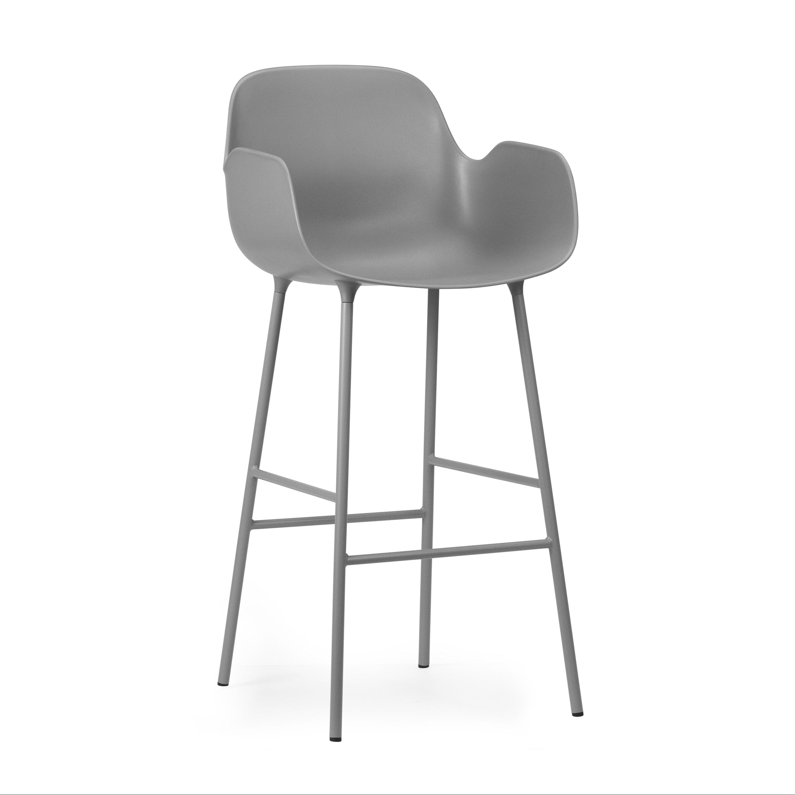 Bar chair with gray forms armrests