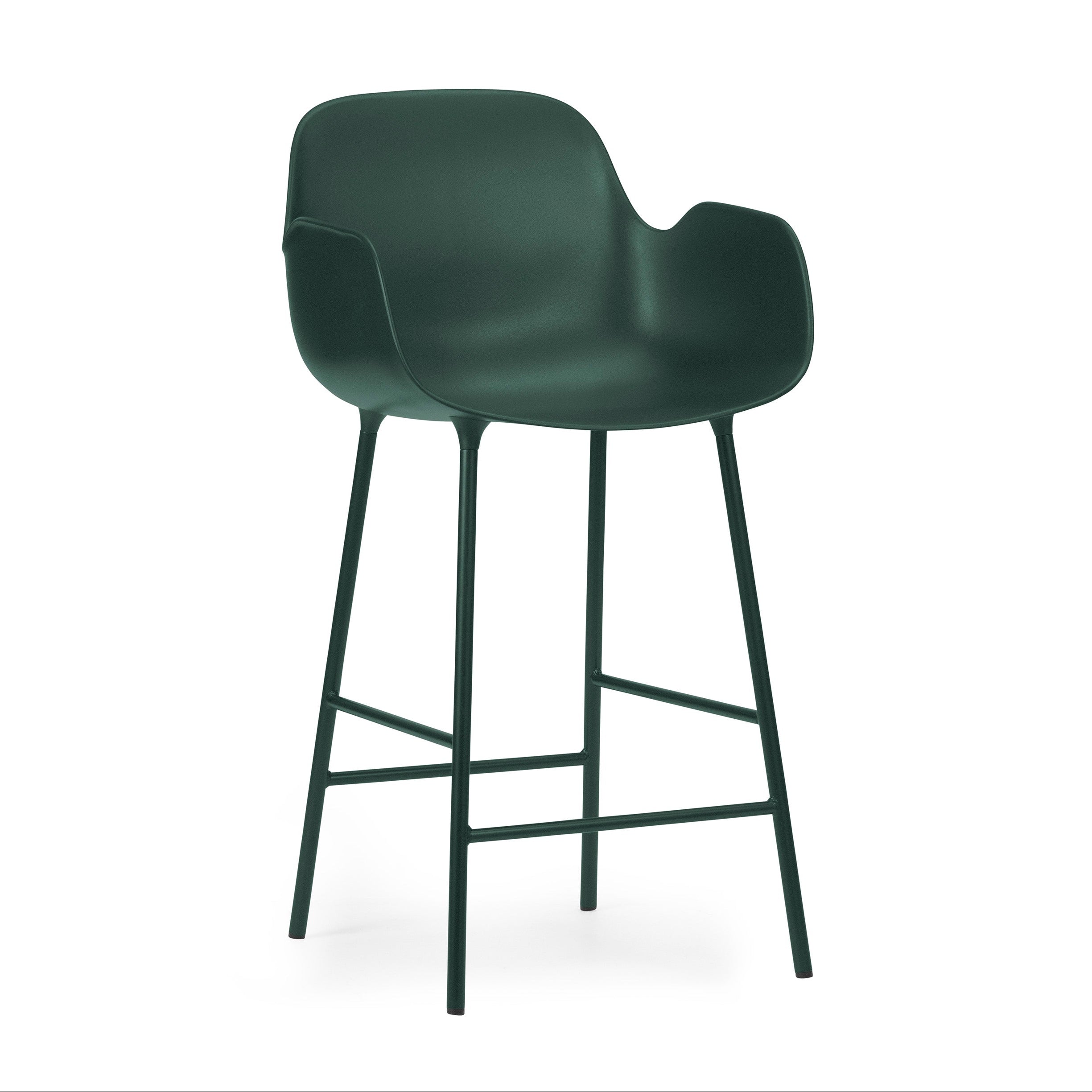 Bar chair with armrests green forms