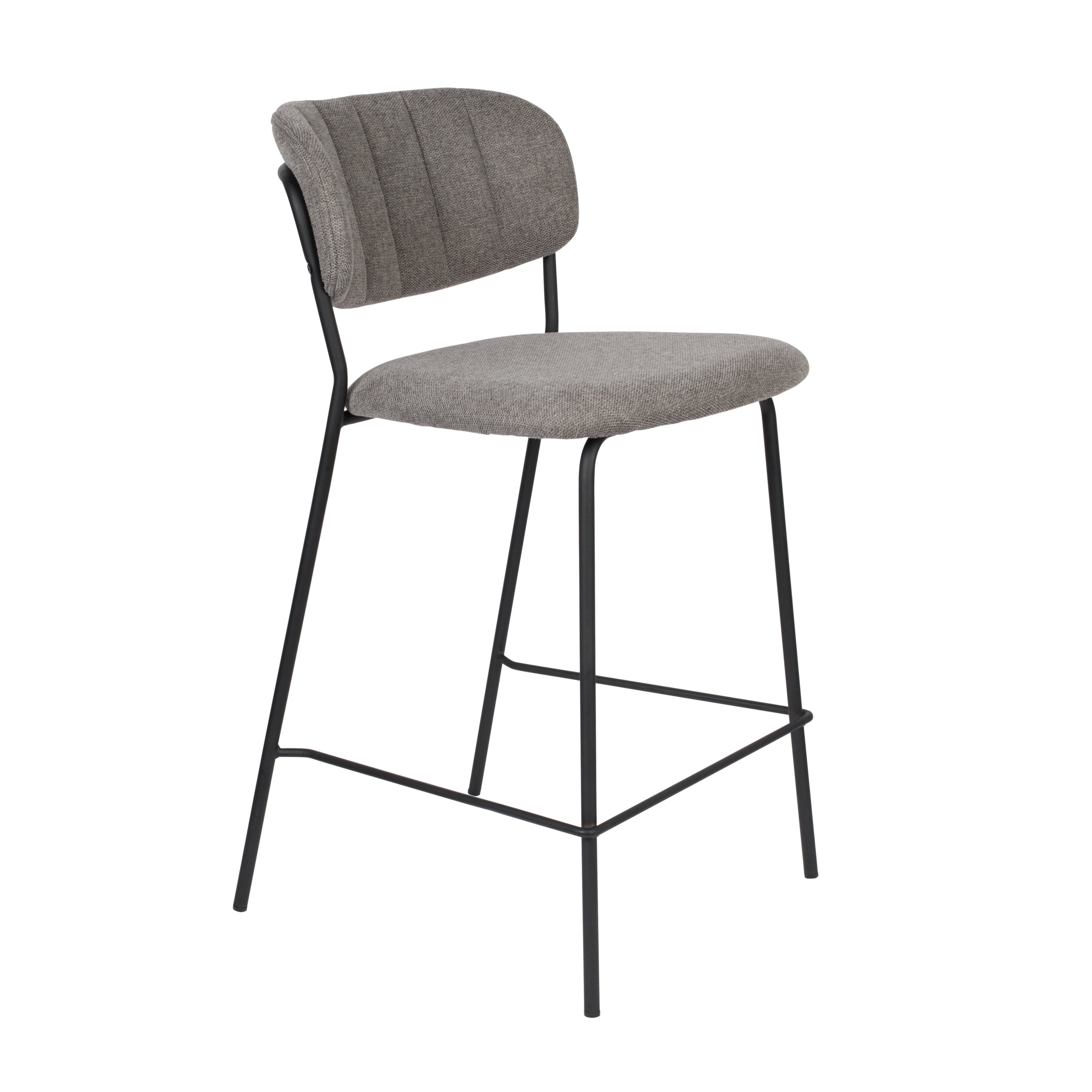 Jolien Jasnoszary bar chair with a black base