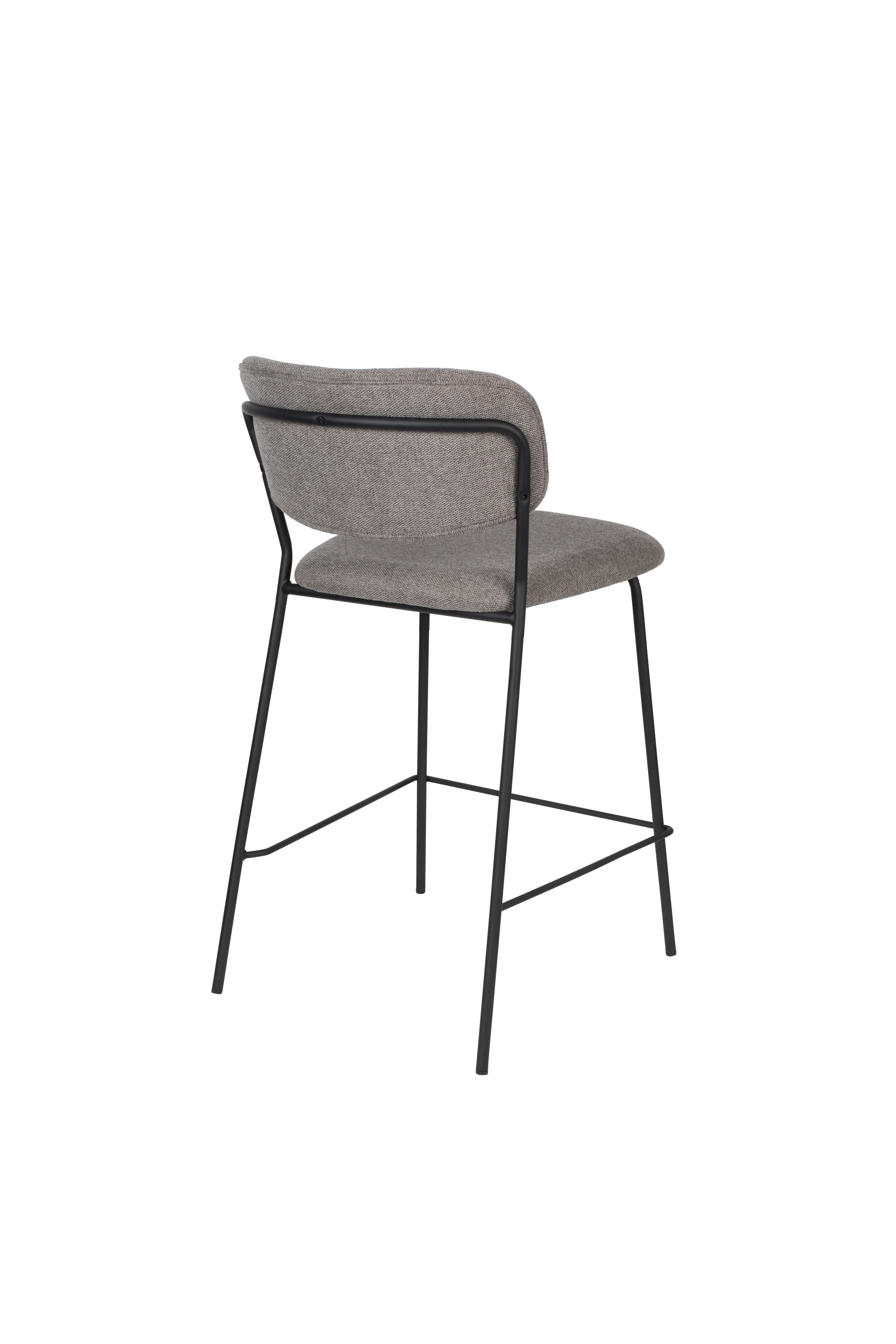 Jolien Jasnoszary bar chair with a black base