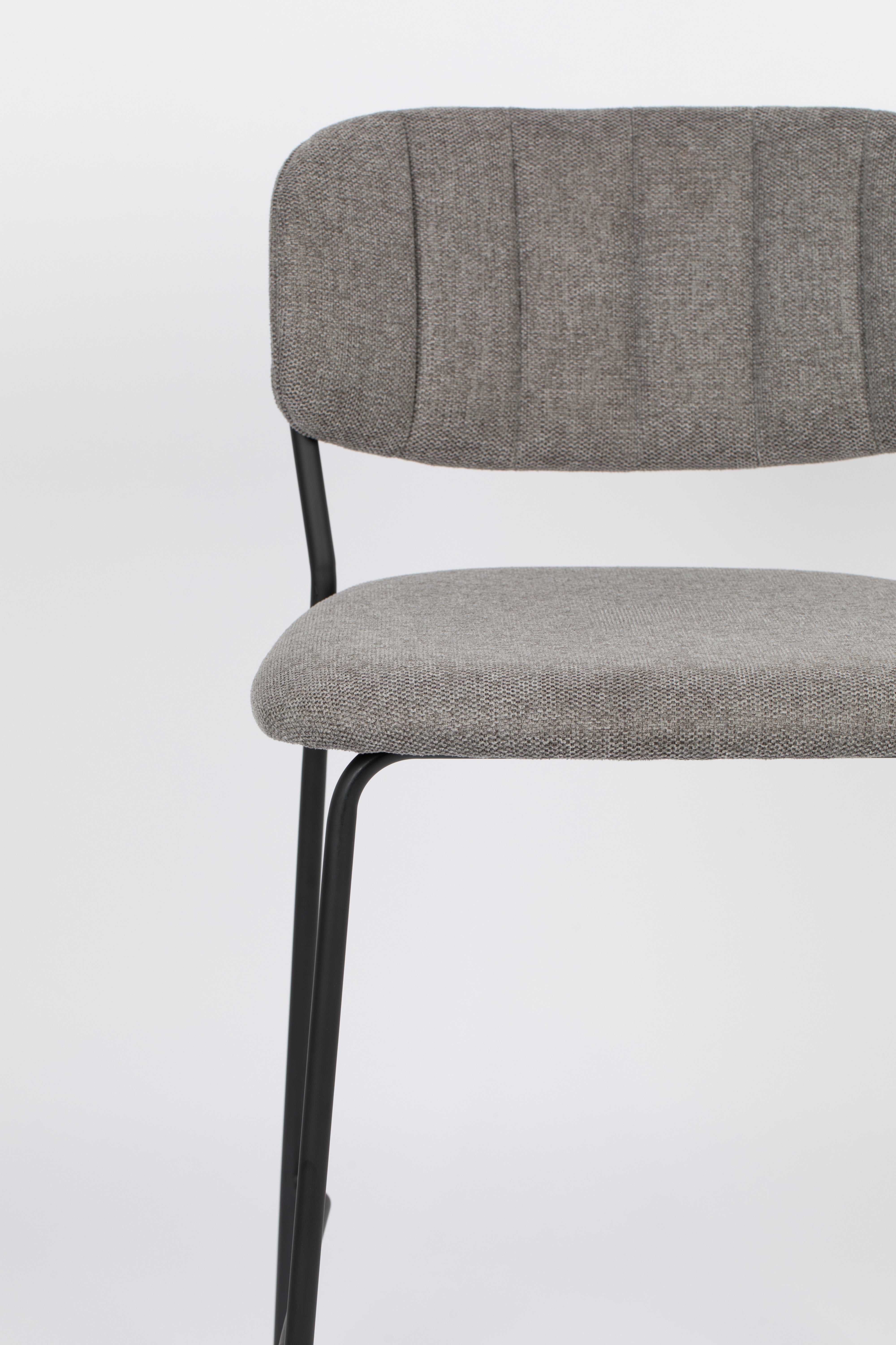 Jolien Jasnoszary bar chair with a black base