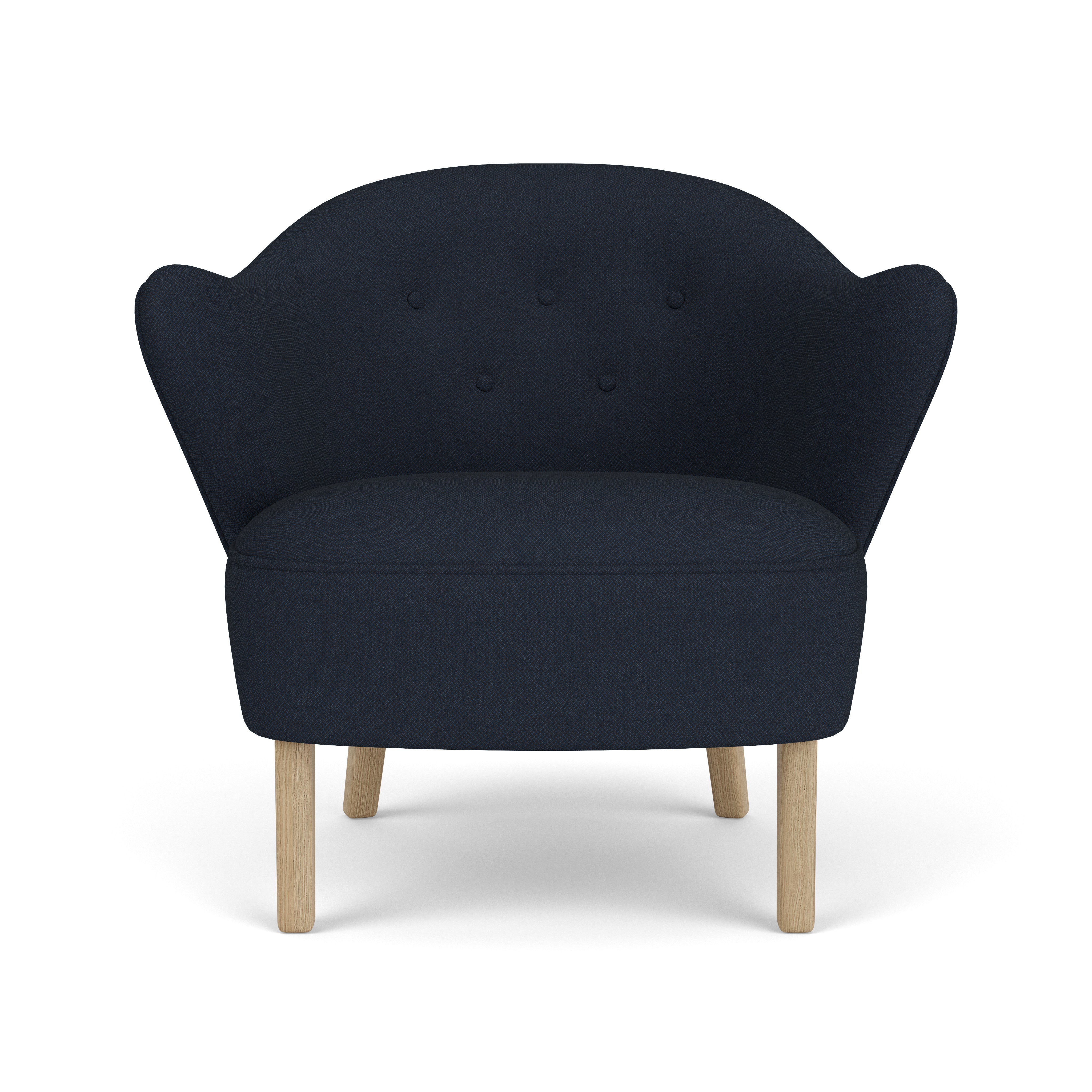 Sessel INGEBORG granatblau mit Eichenbasis