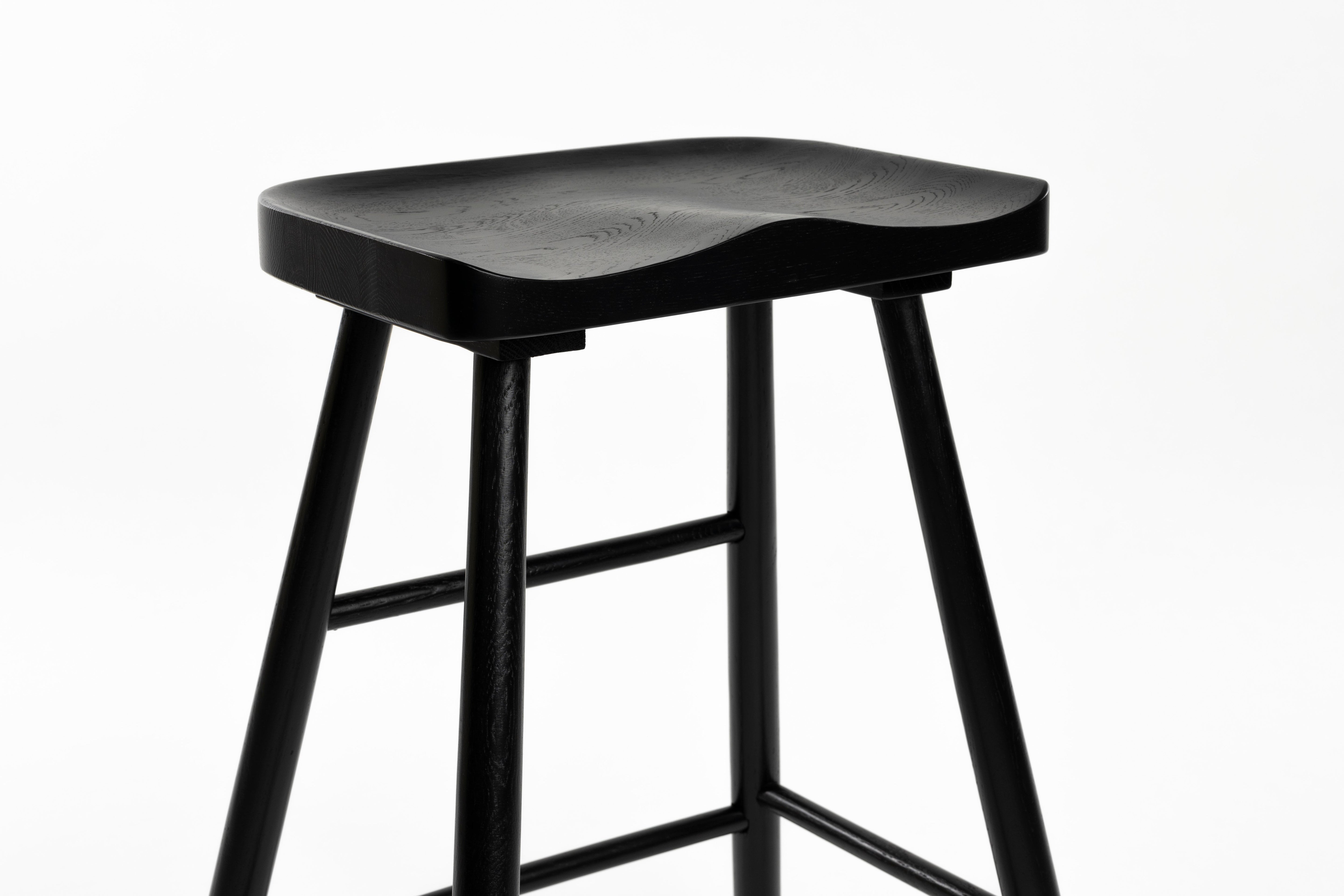 Bar stool Vander black oak wood