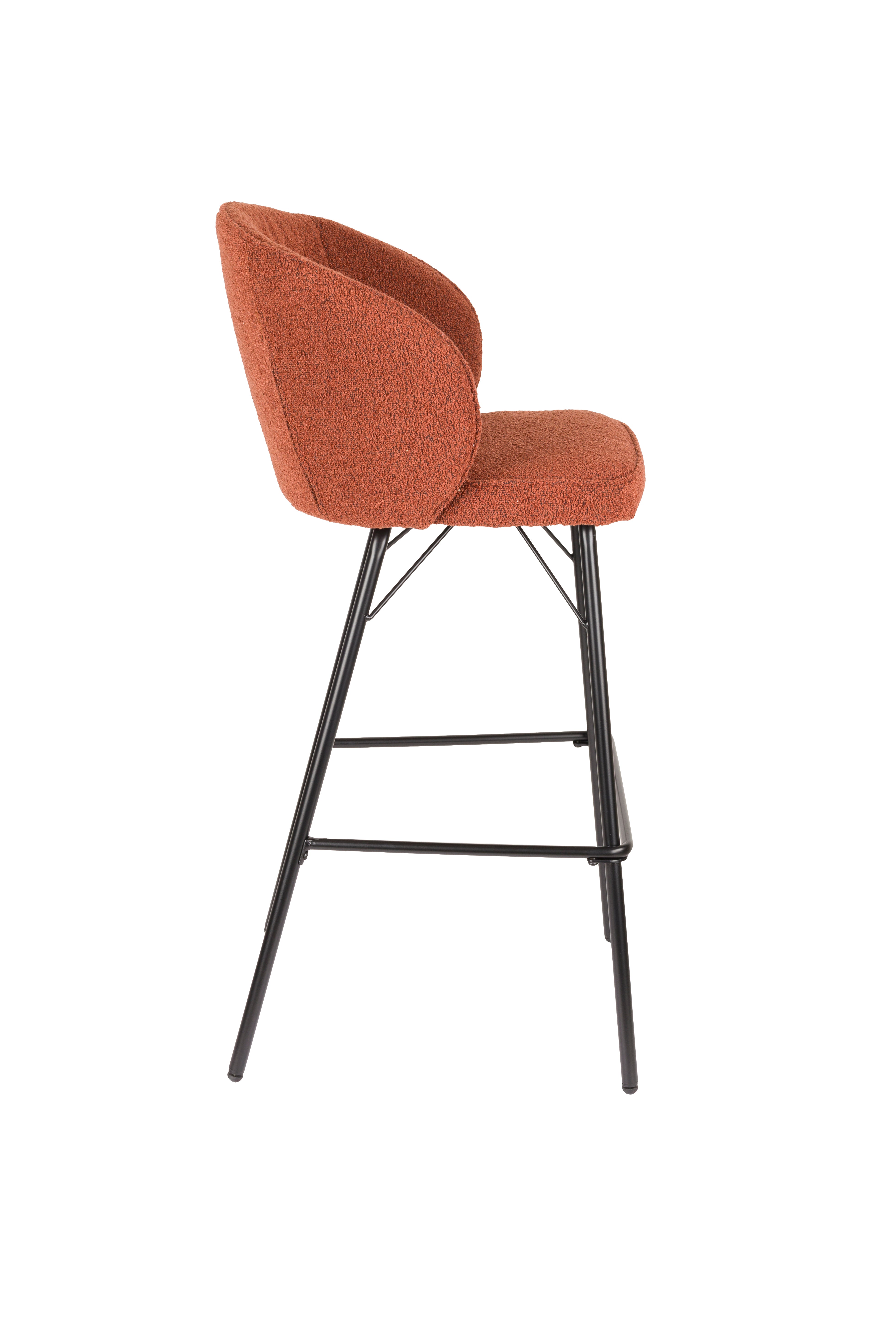 Hocker JOA terrakotta mit schwarzem Fuß