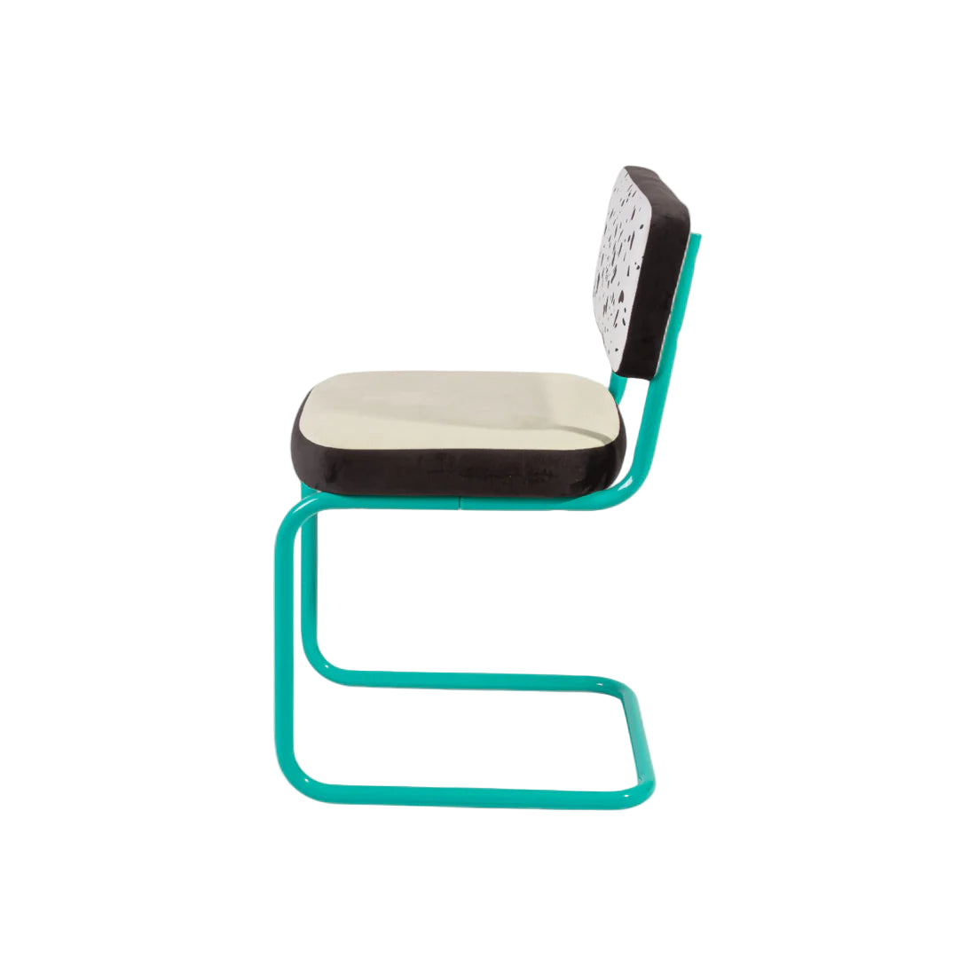 SUPERCHAIR TERRAZZO Chair in Light Yellow with Turquoise Base