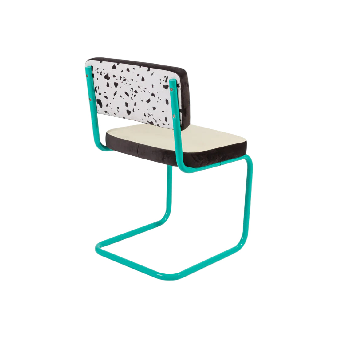 SUPERCHAIR TERRAZZO Chair in Light Yellow with Turquoise Base