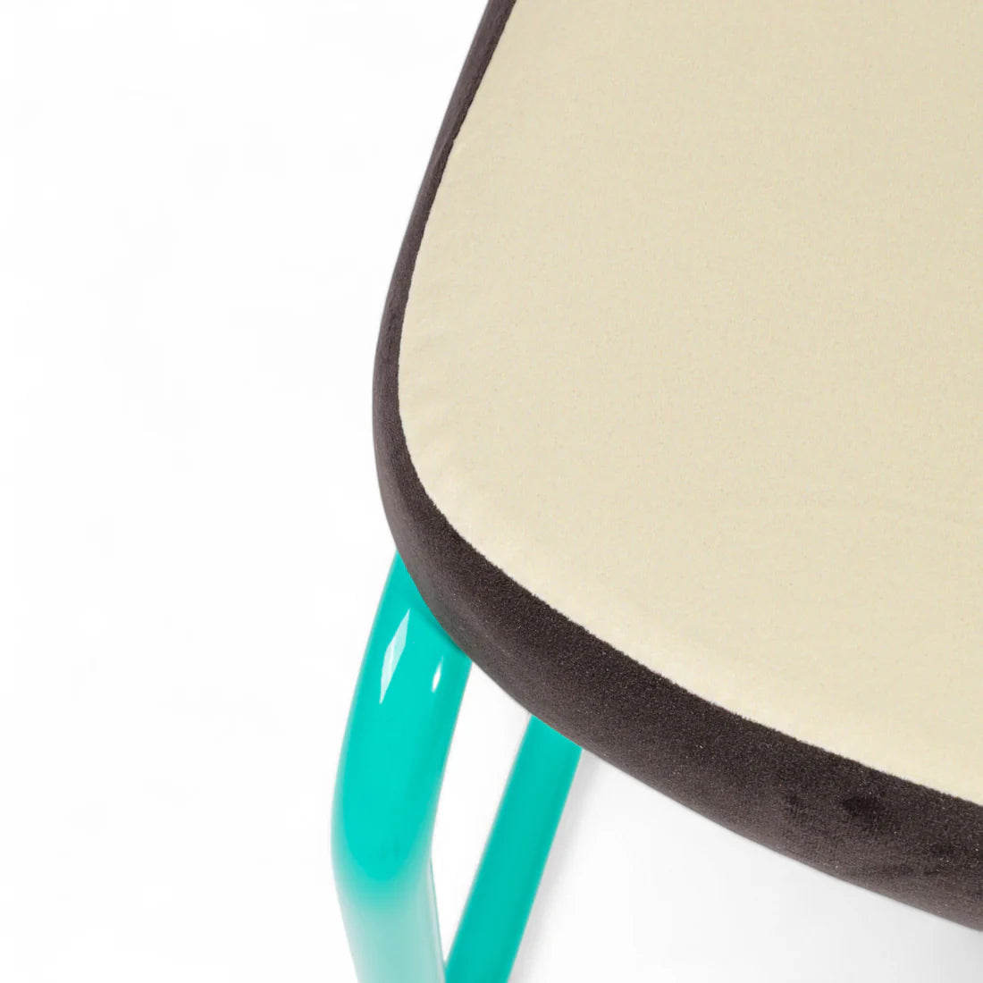 SUPERCHAIR TERRAZZO Chair in Light Yellow with Turquoise Base