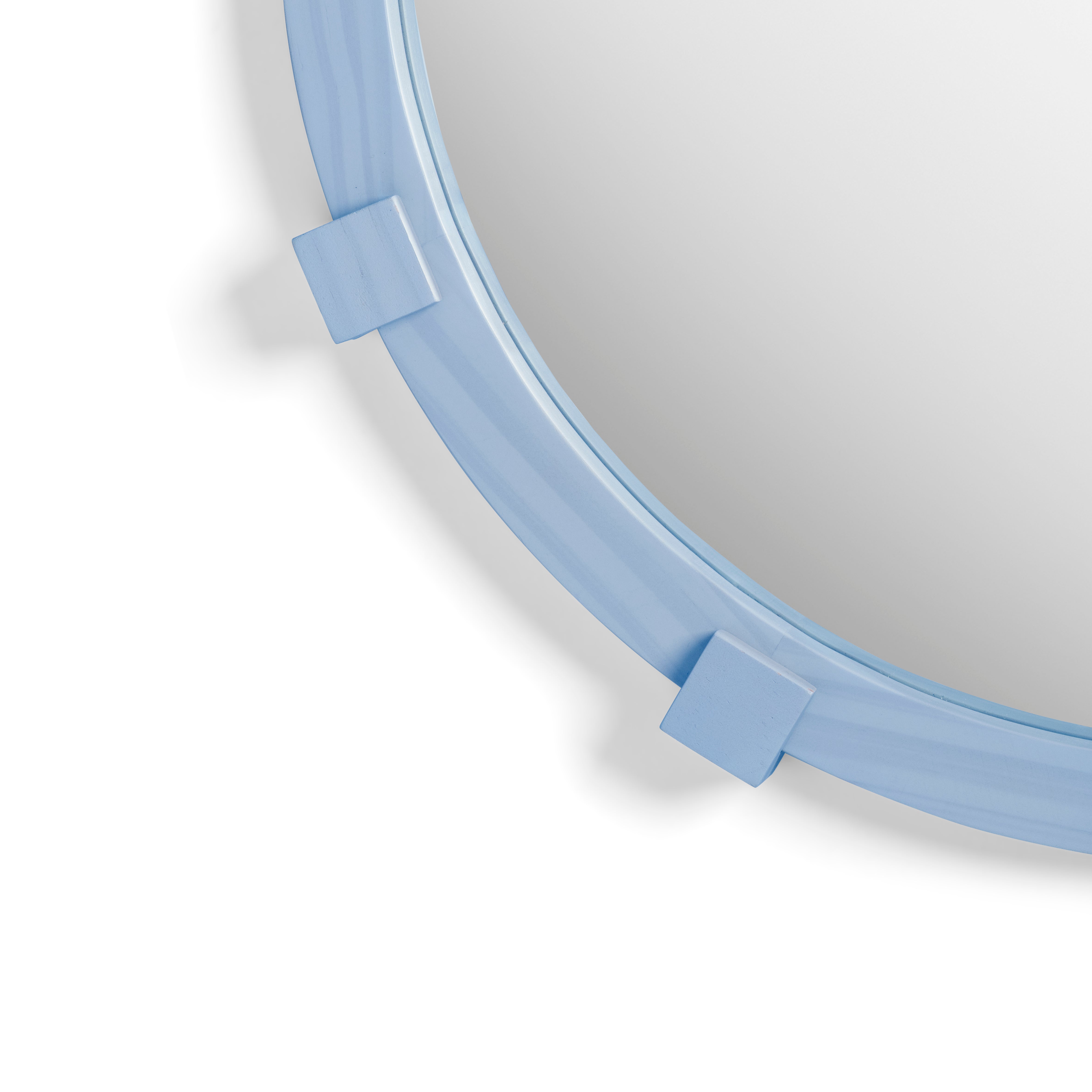 Rundes Spiegel CHUNK blaues Holz