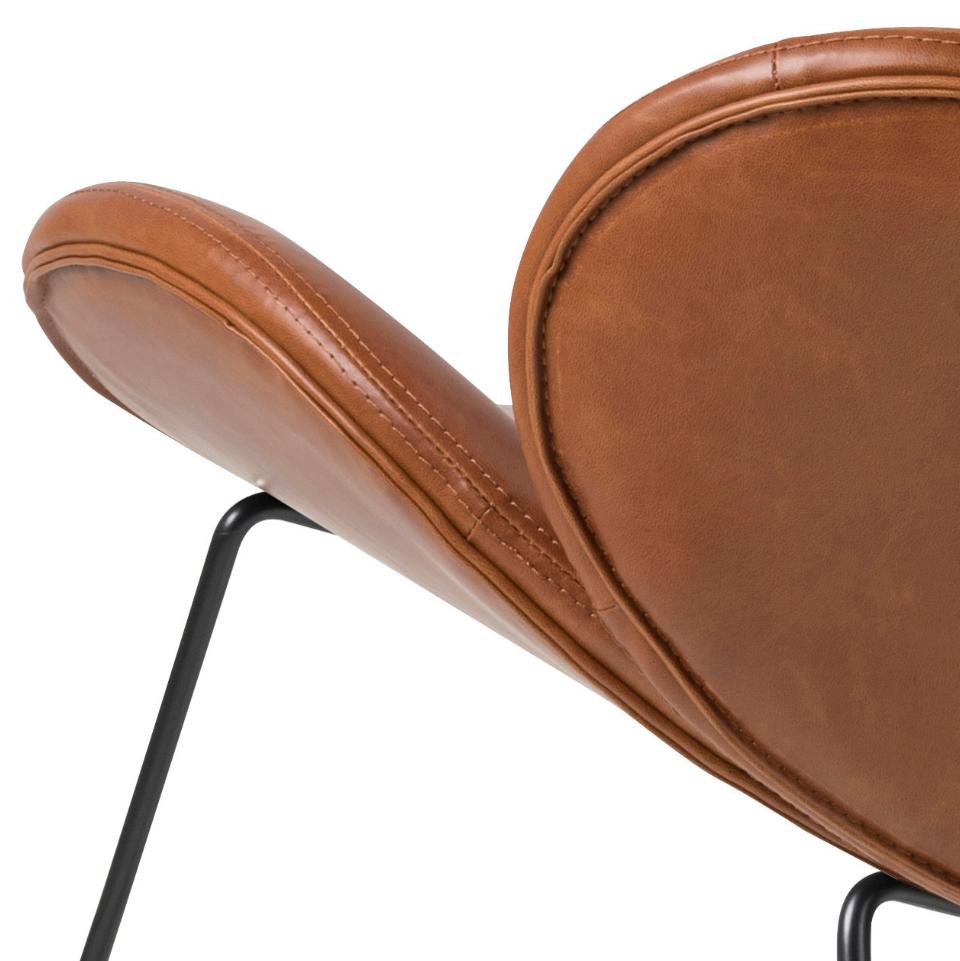 Cazar -Sessel Ecoskóra Brandy mit einer schwarzen Basis