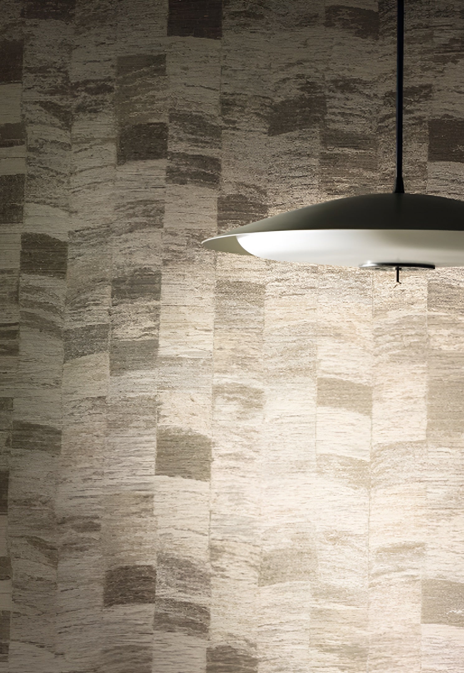 Textilstruktur-Tapete mit geometrischem Muster PUEBLOS - ACIER grau