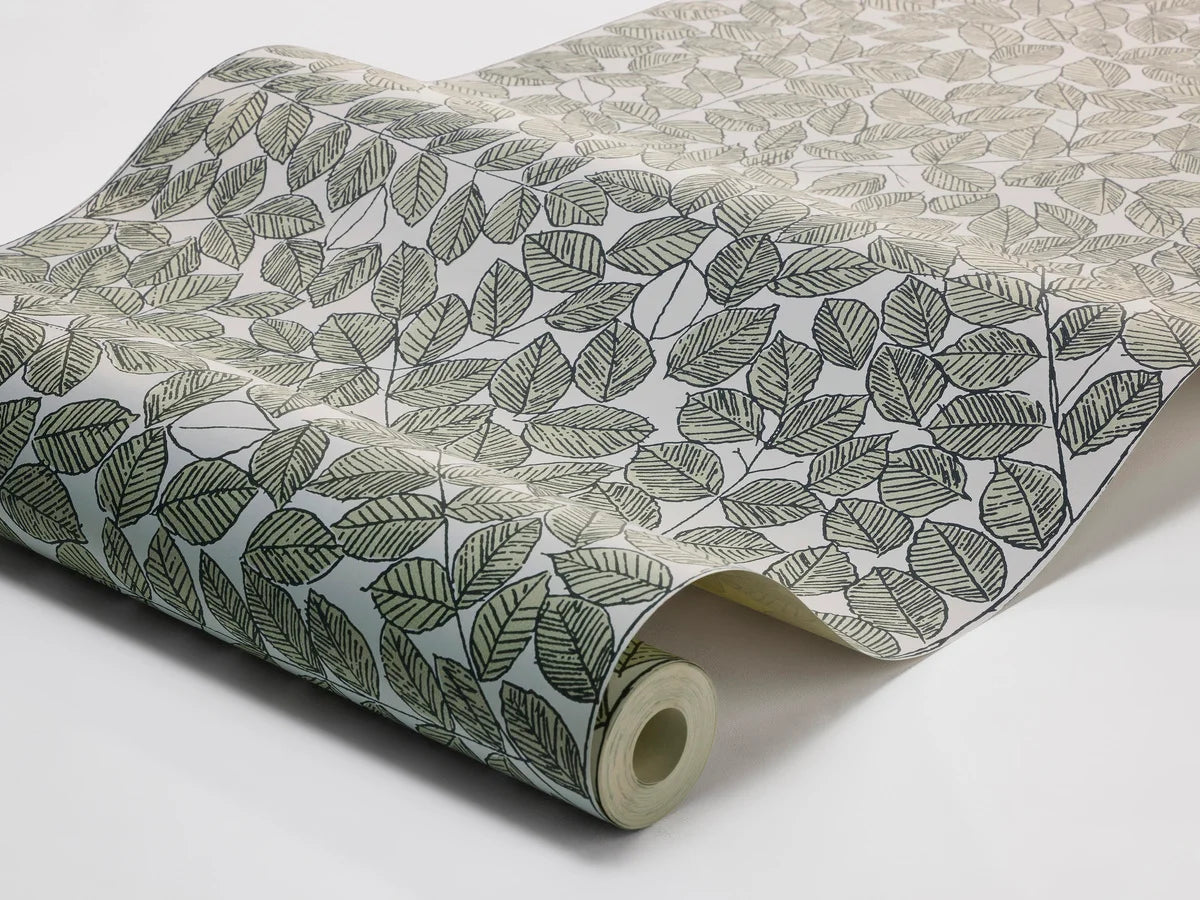 Tapete mit pflanzlichem Blattmuster ROMANS grün