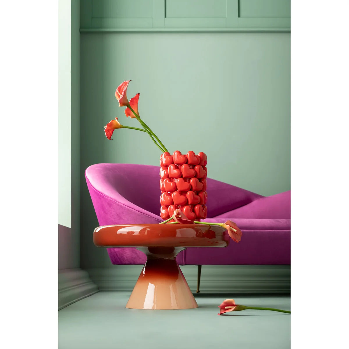 RICI Couchtisch rot mit orange