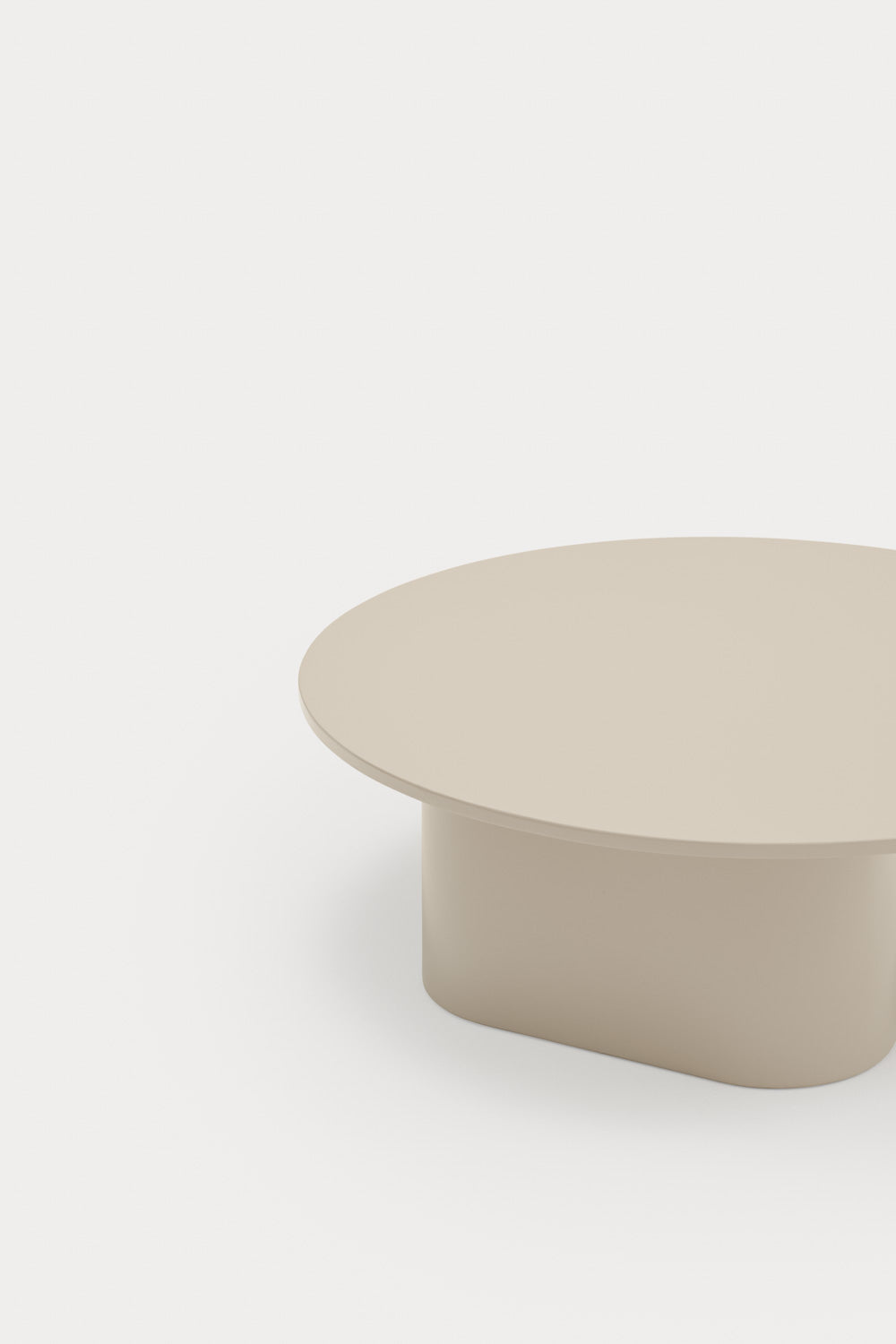 Oval coffee table beige totem