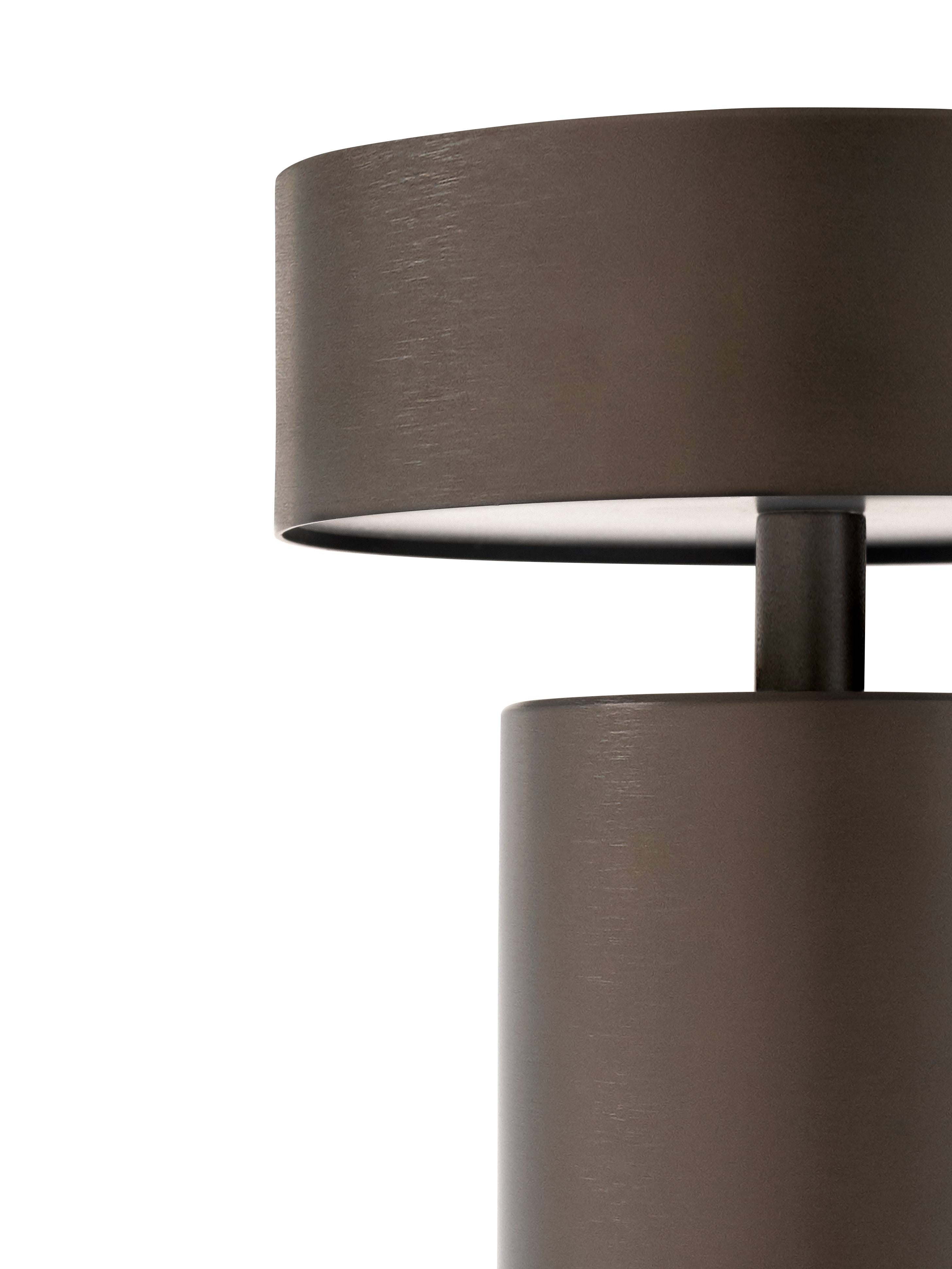 Tragbare Lampe COLUMN braunes Aluminium