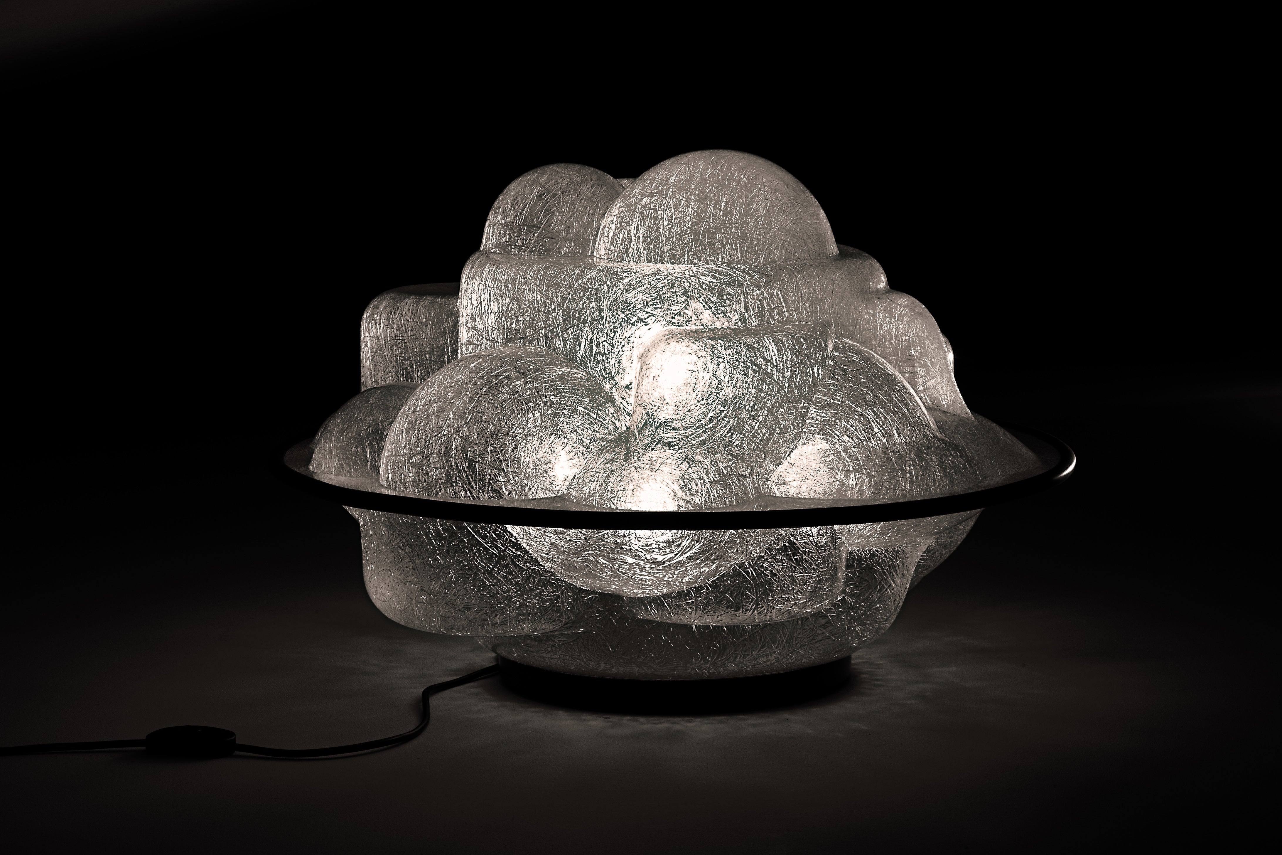 Tischlampe PROFITEROLLE transparent mit Schwarz