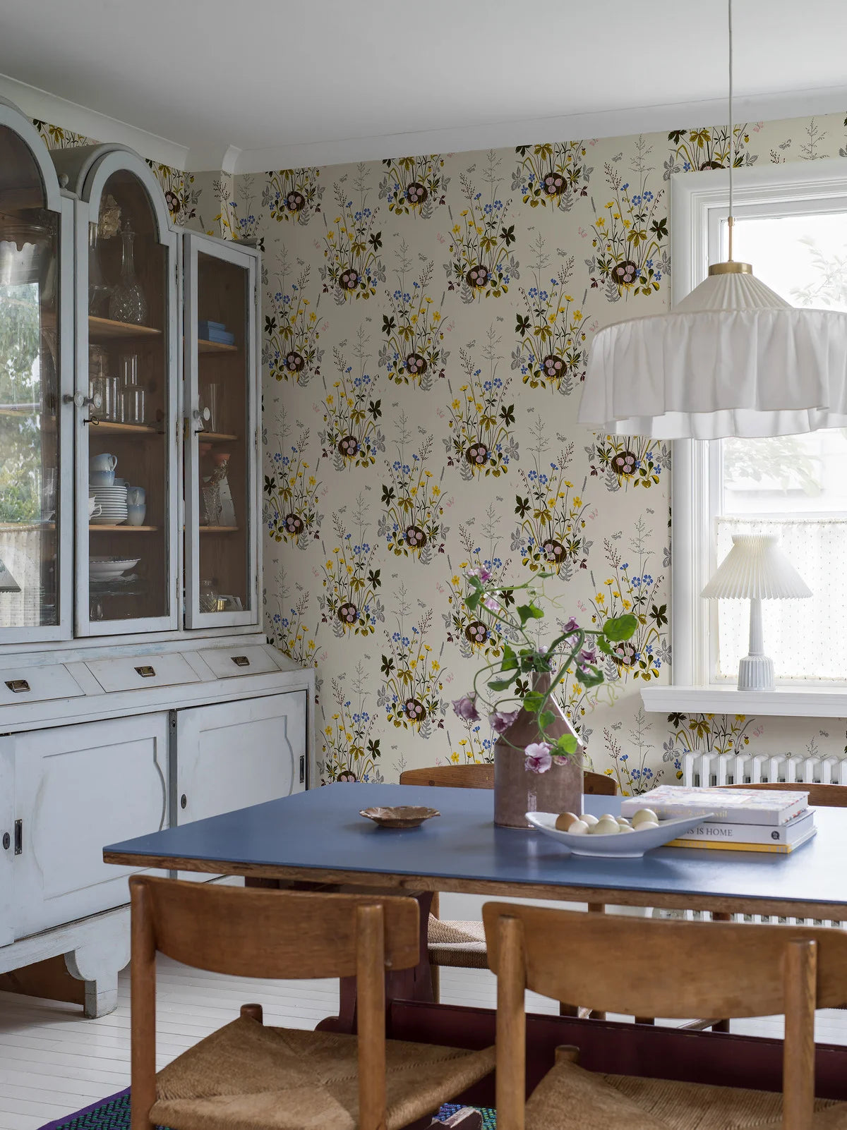 Tapete mit floralem Blumenmuster FAGELBO creme mit braun