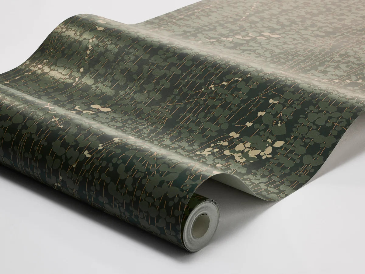 Tapete mit pflanzlichem Blattmuster RANKE grün