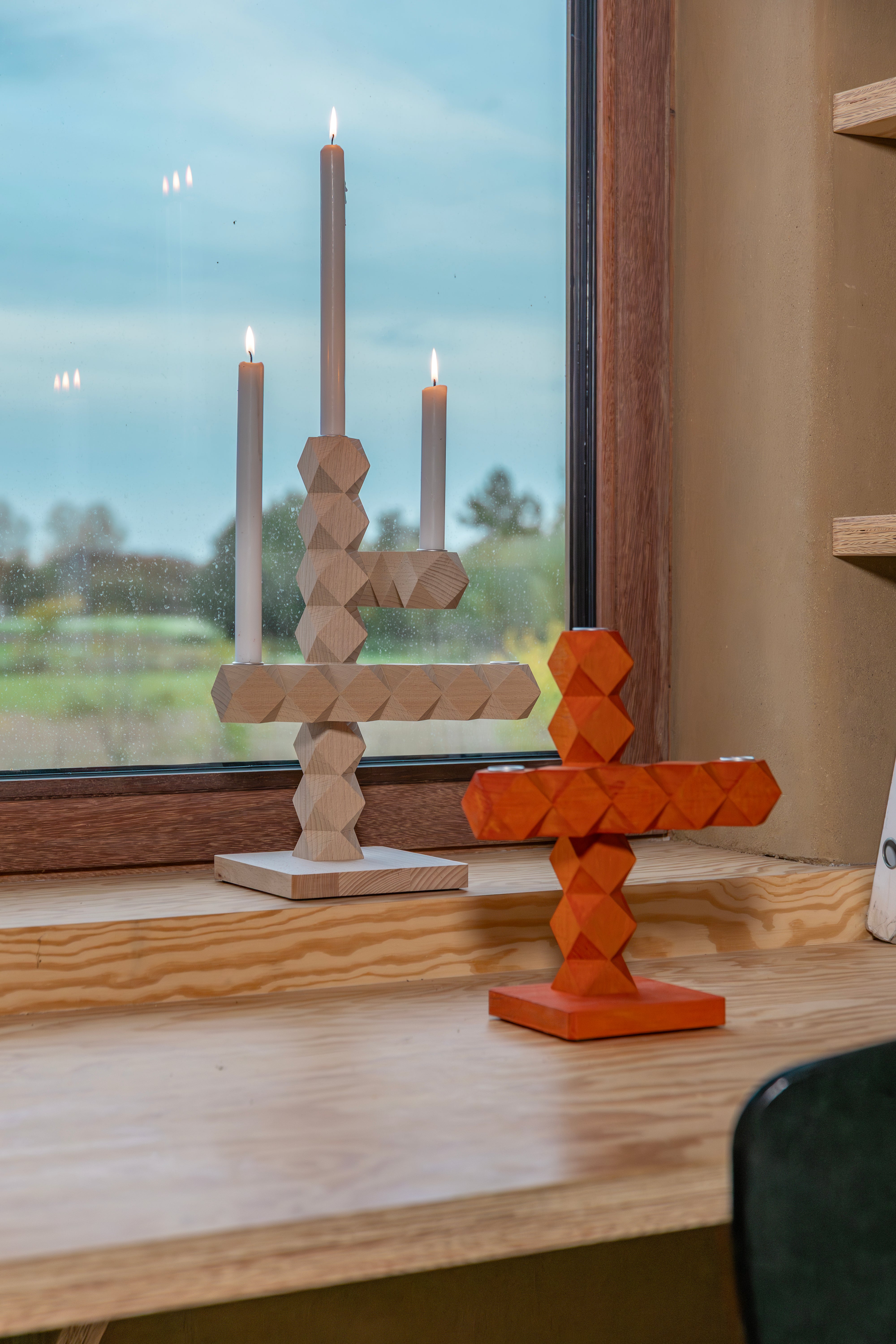 CLEAN CUT Candle Holder Orange