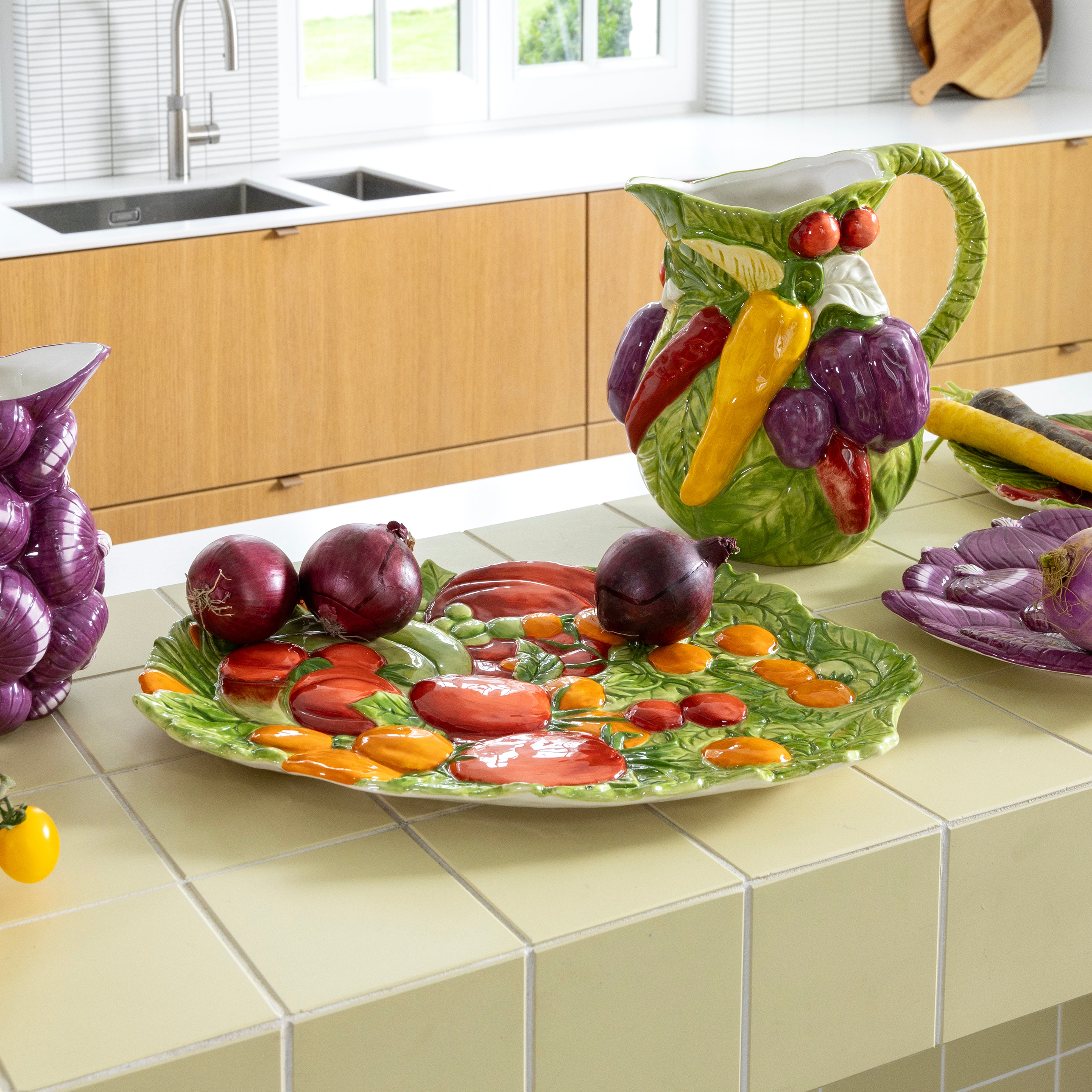Servierplatte LEGUME PEPPER grün mit gelb und rot