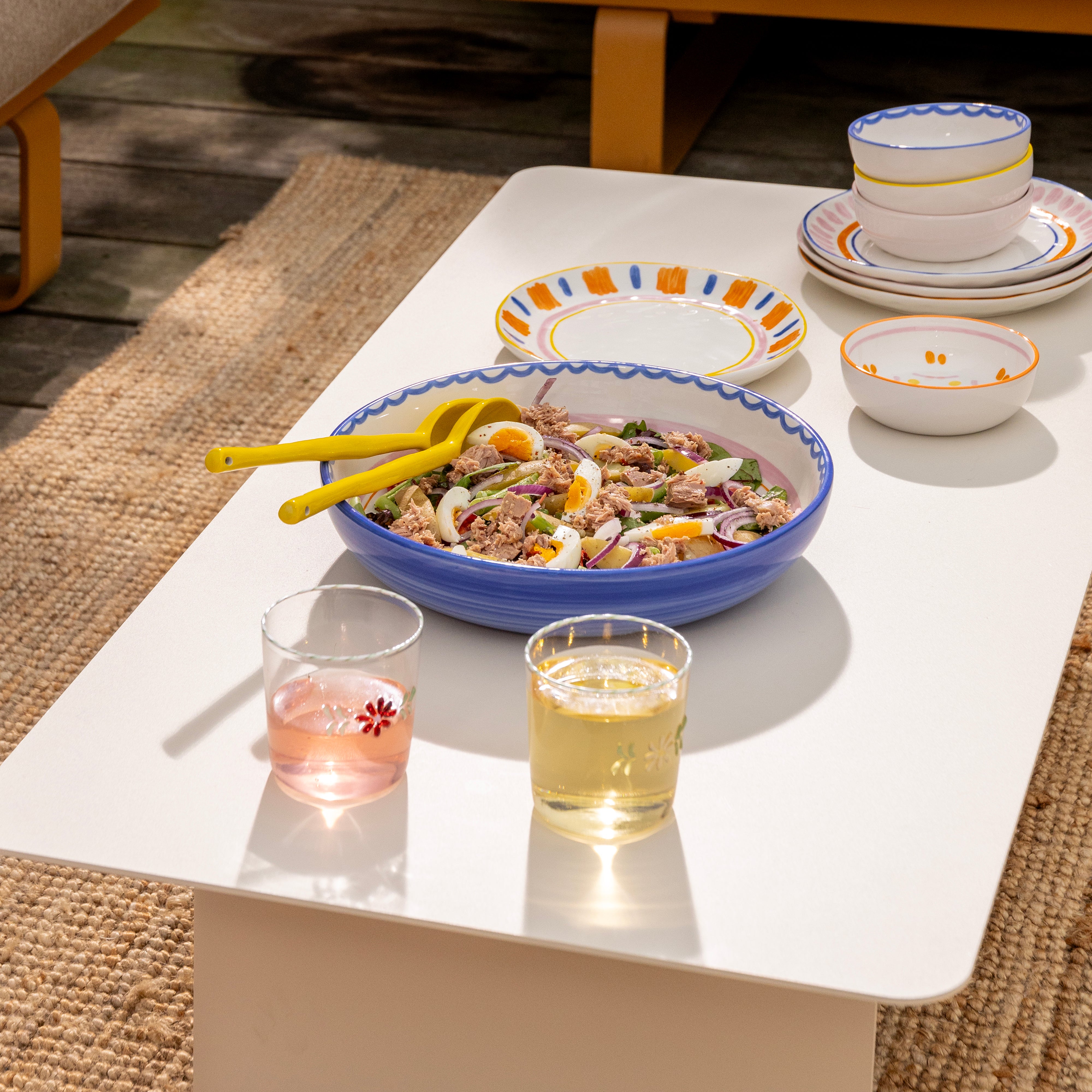 Set von Gläsern FLORA mit Blumenmotiv