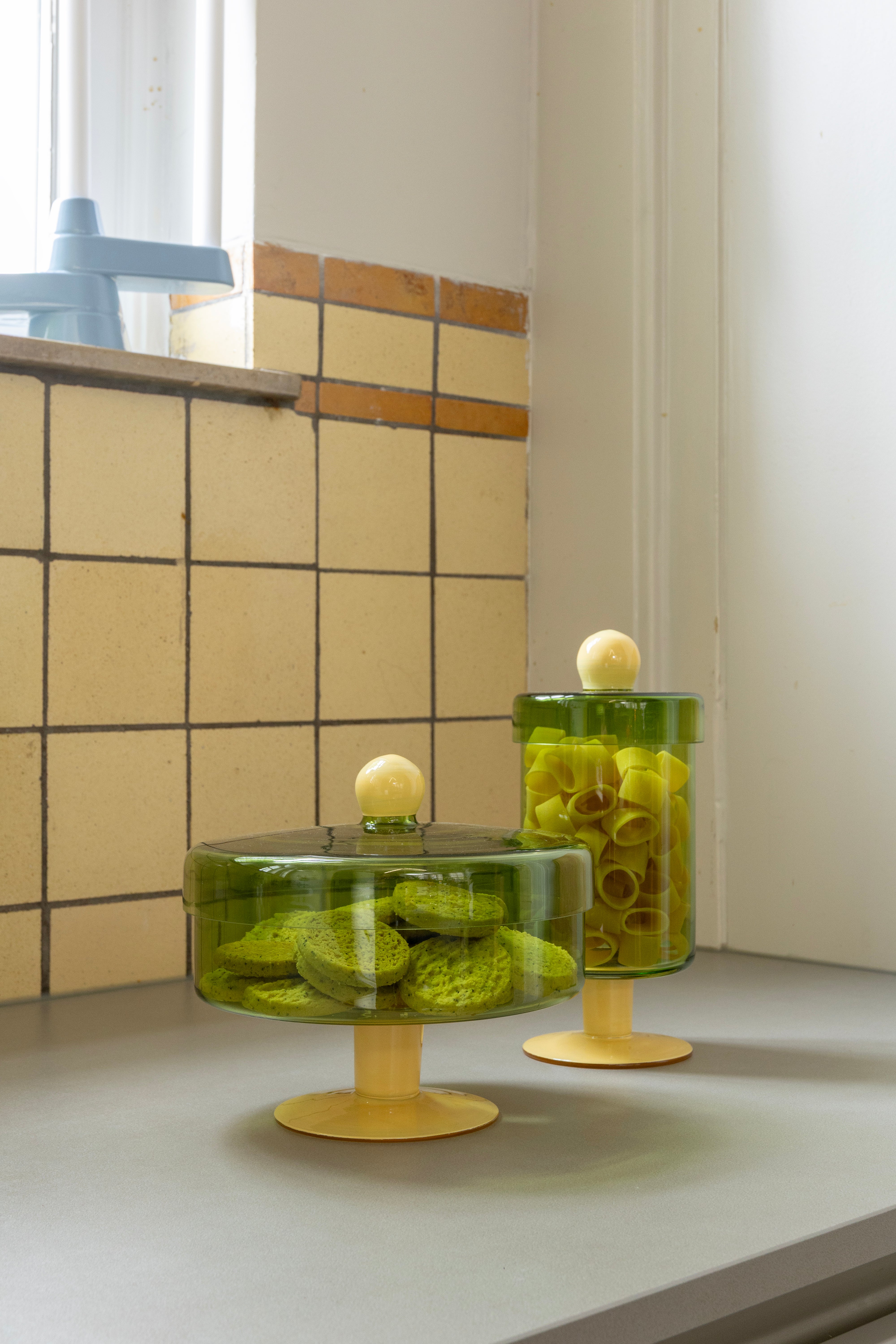 Duo Green and Yellow Bowl with Lid