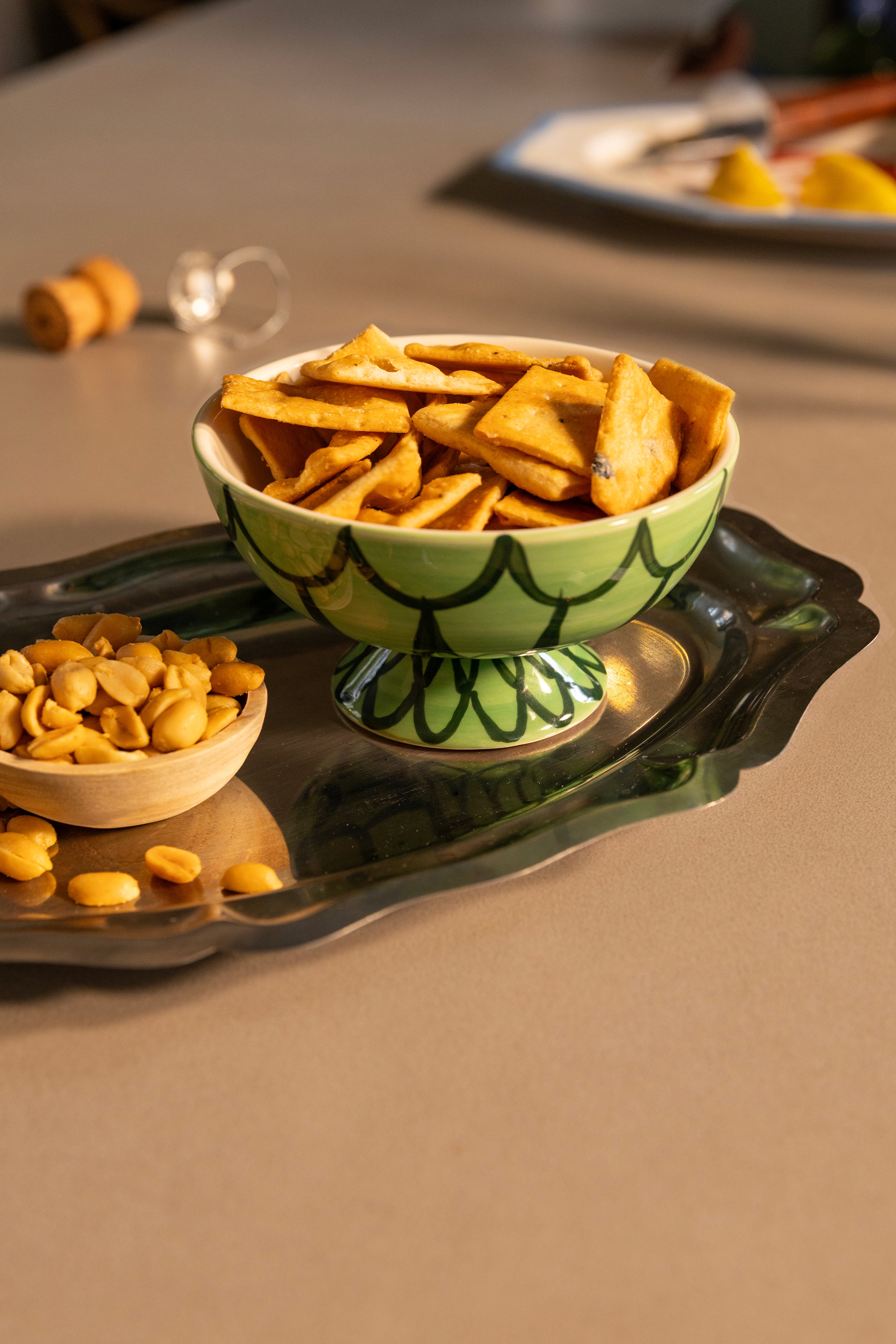 Set von Schalen SIRENE grün mit weiß