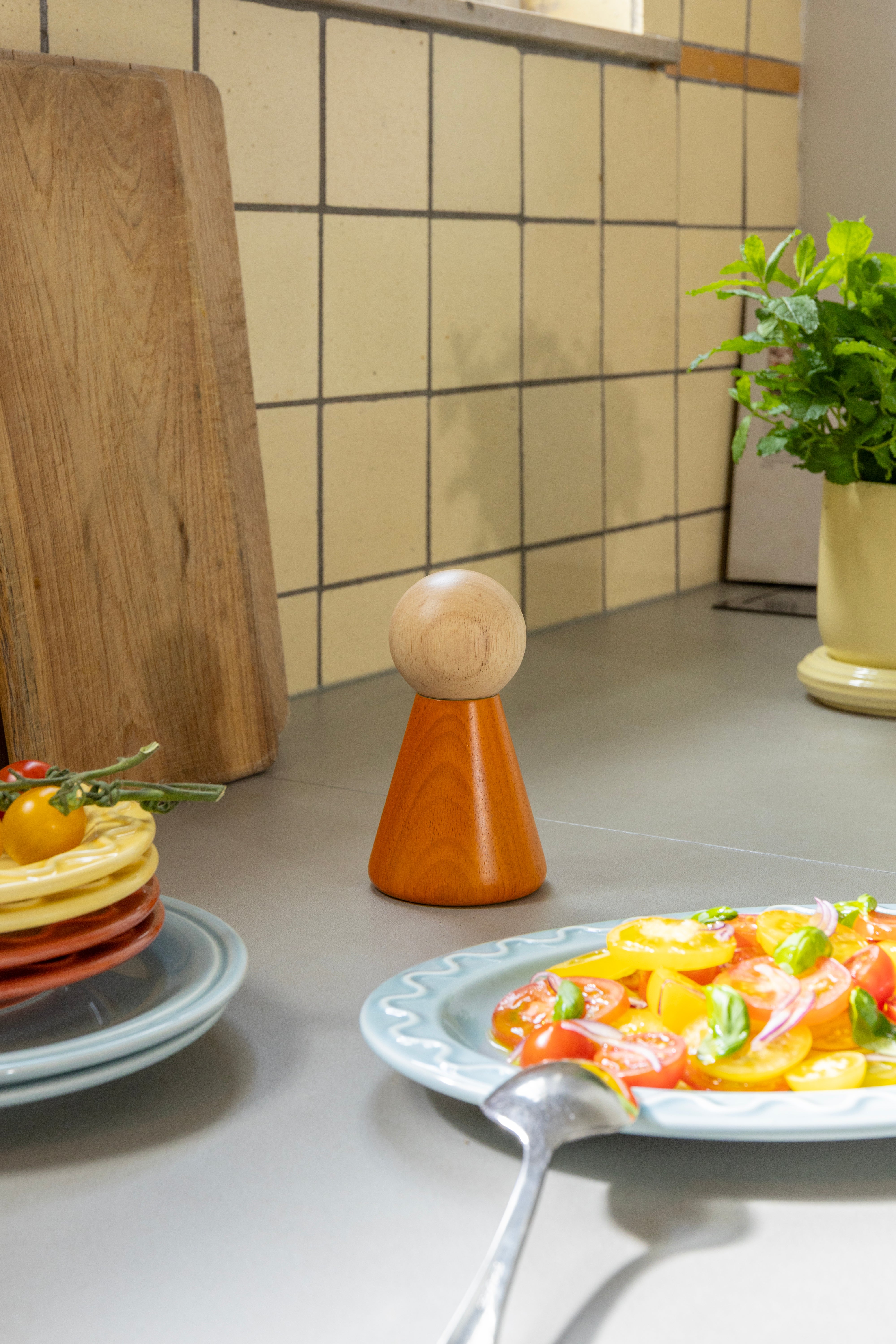 Gewürzmühle HALMA SMALL orange mit beige