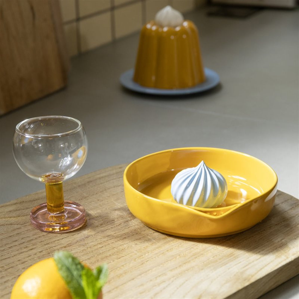 Zitruspresse PUDDING orange mit blauen Akzenten