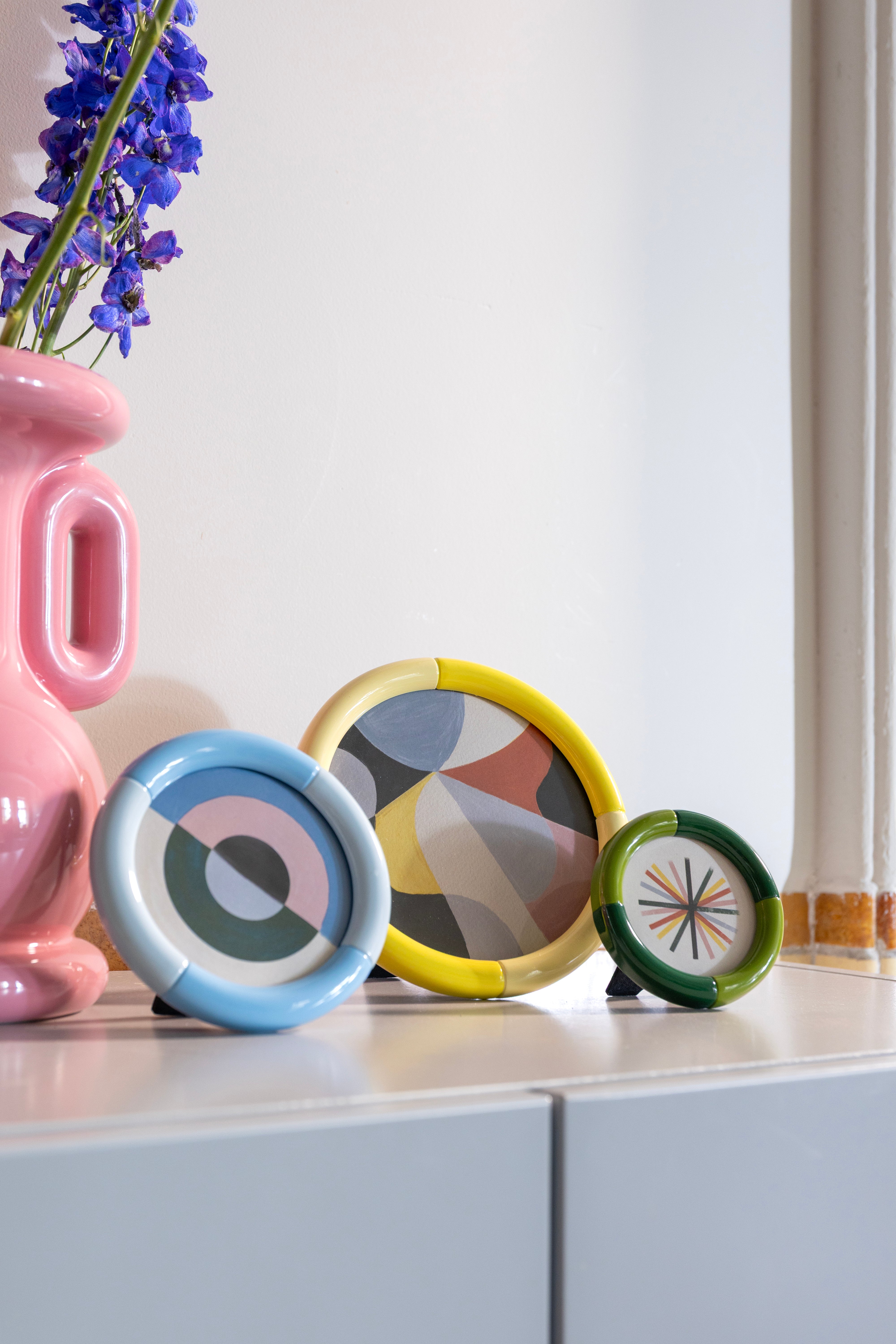 RIFT ROUND photo frame blue