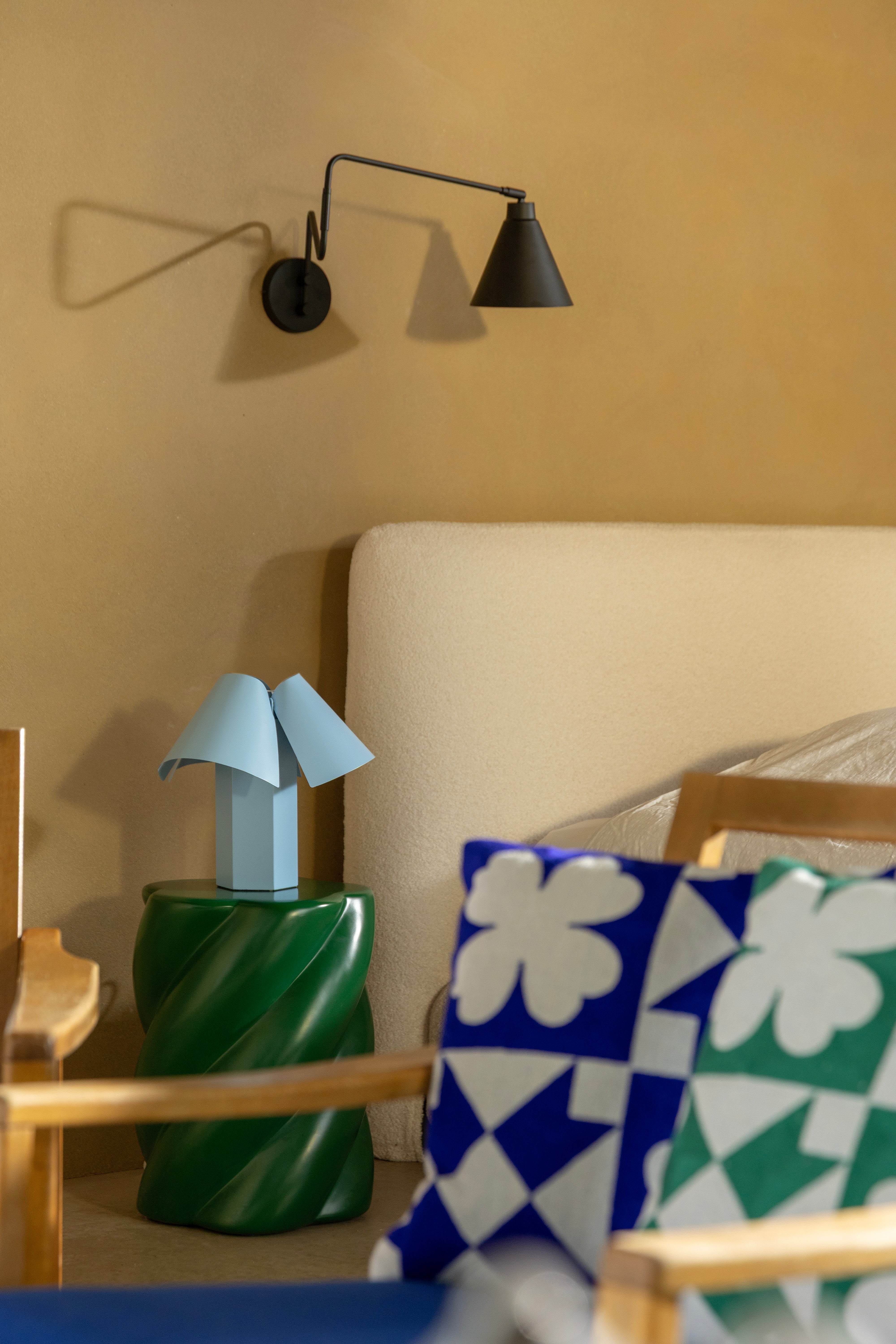 Kissenbezug QUILT blau mit Weiß