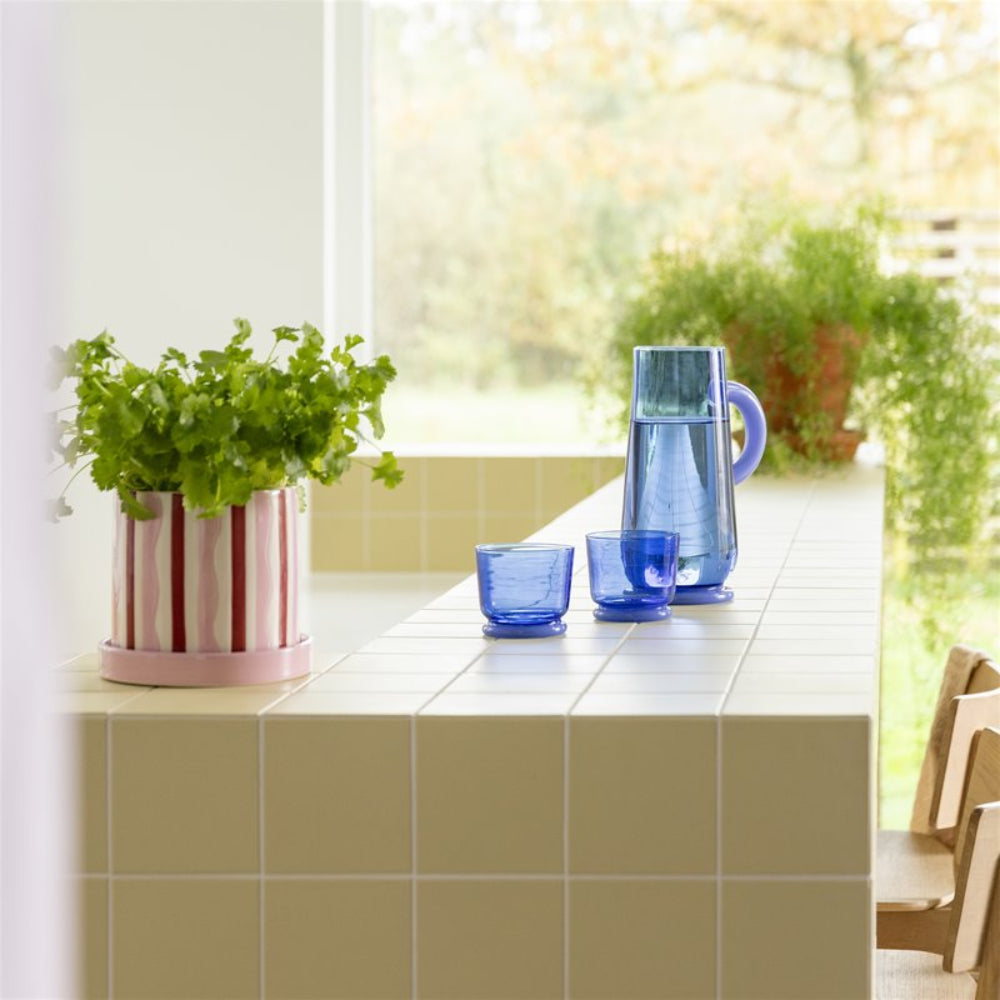 Blumentopf CLASH WIGGLE rosa mit rot und weiß