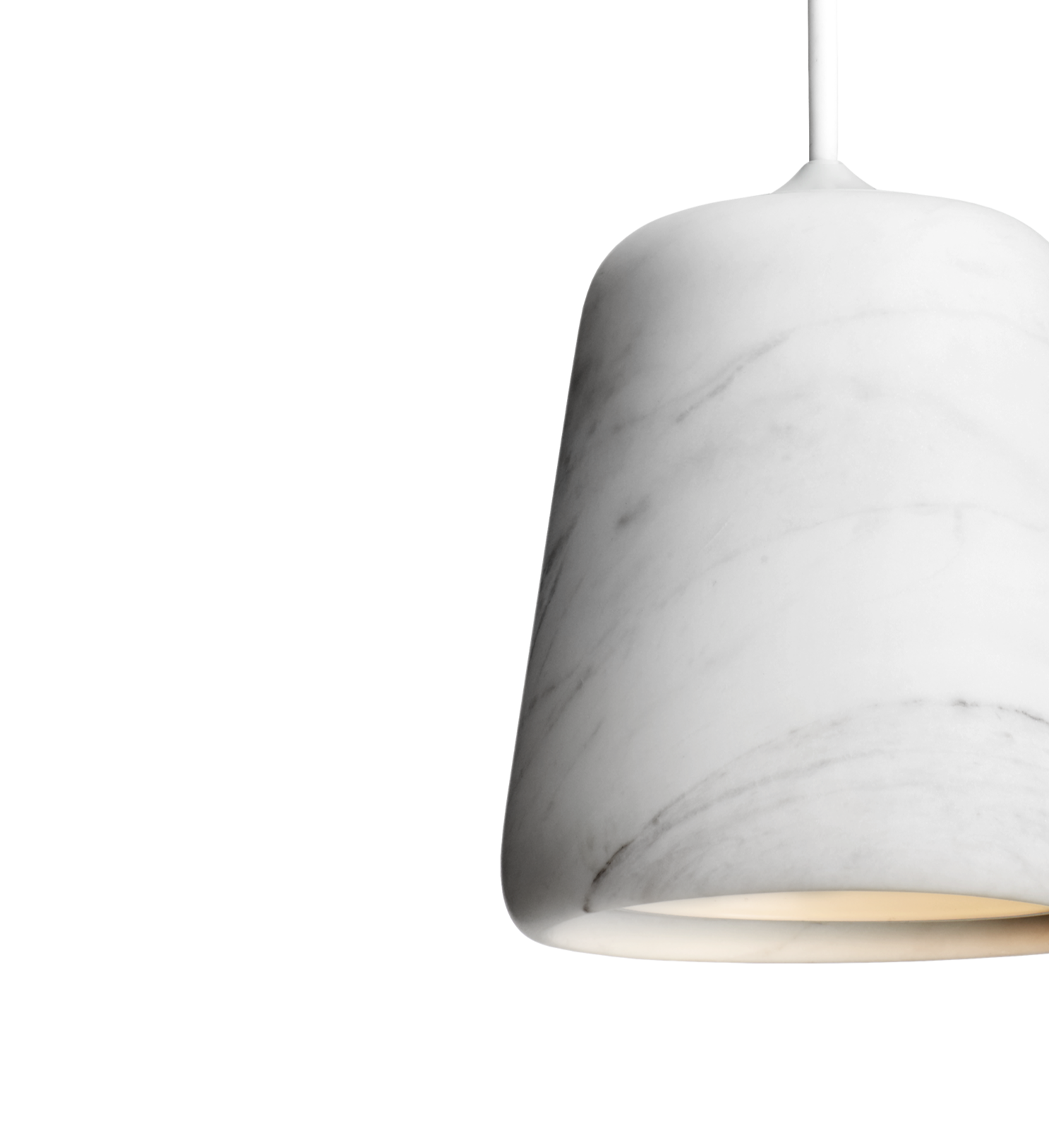 Hanging lamp material white marble