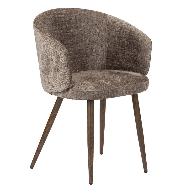LUNA chair in taupe with a dark wooden base