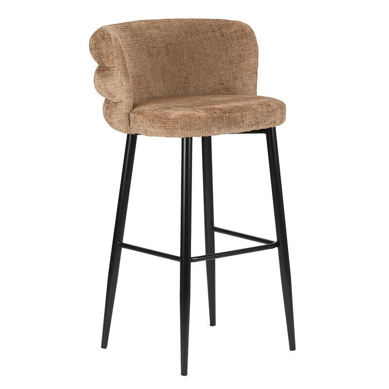 Hocker CLOUD karamellfarben mit schwarzem Gestell
