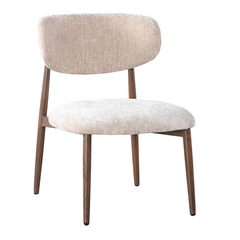 Beige JAPANDI Sessel mit dunklem Holzgestell