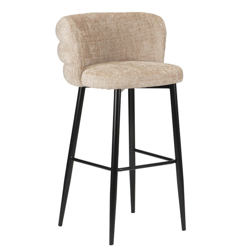 Hocker CLOUD krembeige mit schwarzem Gestell