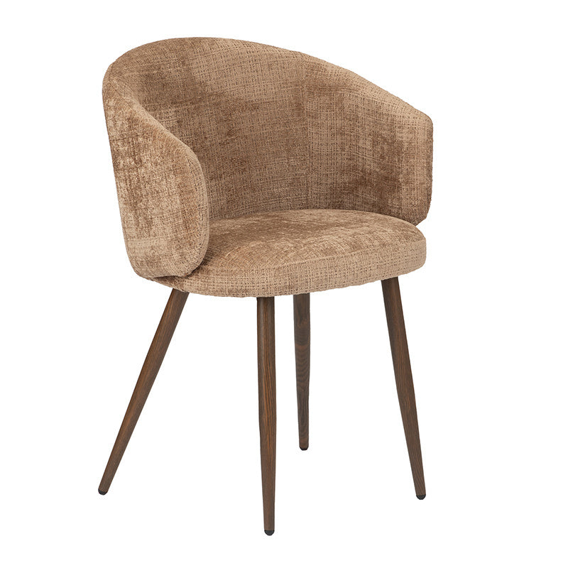 LUNA Chair in Caramel with Dark Wooden Base