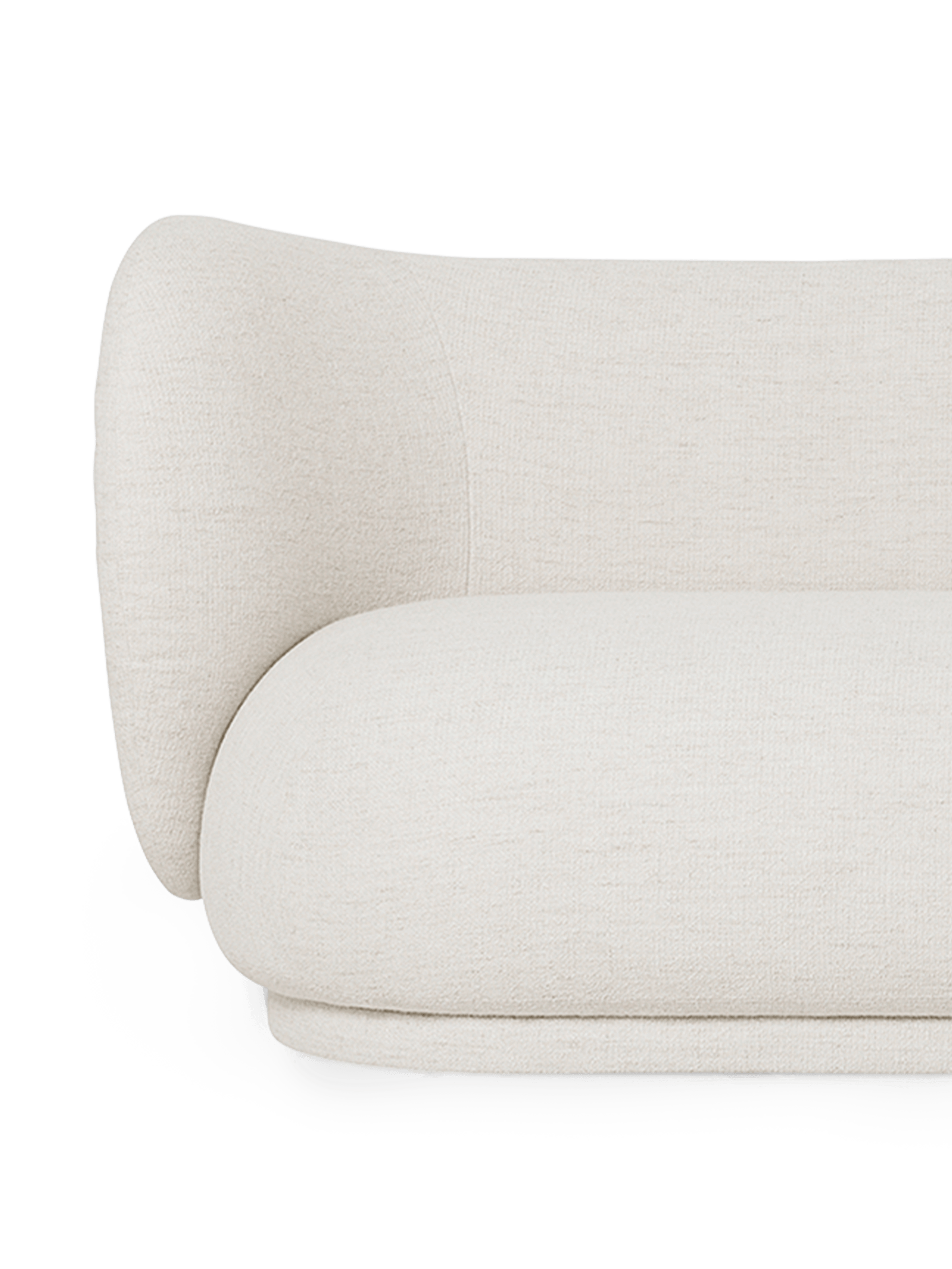 Rico bouclé 3-person sofa broken white